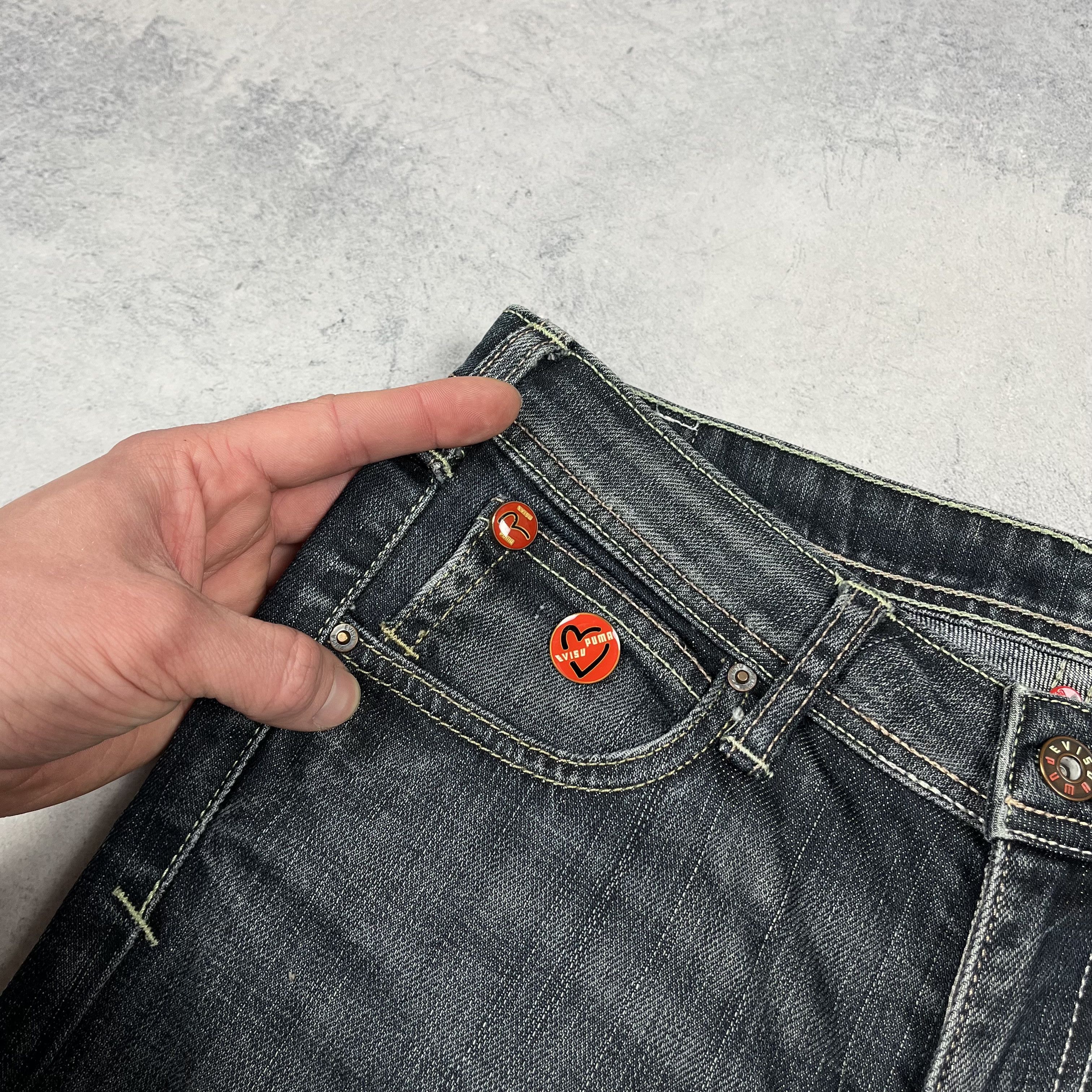 Evisu × Puma Vintage Evisu X Puma Y2K Low Rise Jeans Pants Size 29" - 16 Thumbnail