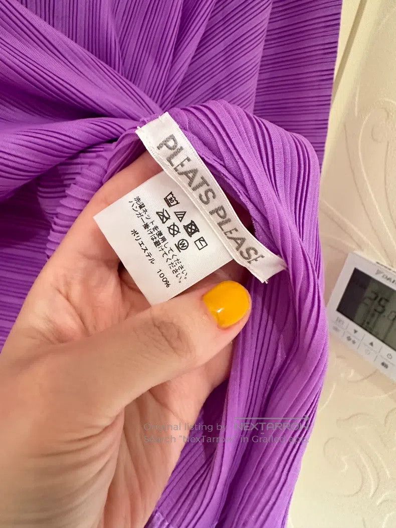 Issey Miyake Issey Miyake Oversized Purple Ribbed Long-sleeve Top Size L / US 10 / IT 46 - 6 Thumbnail