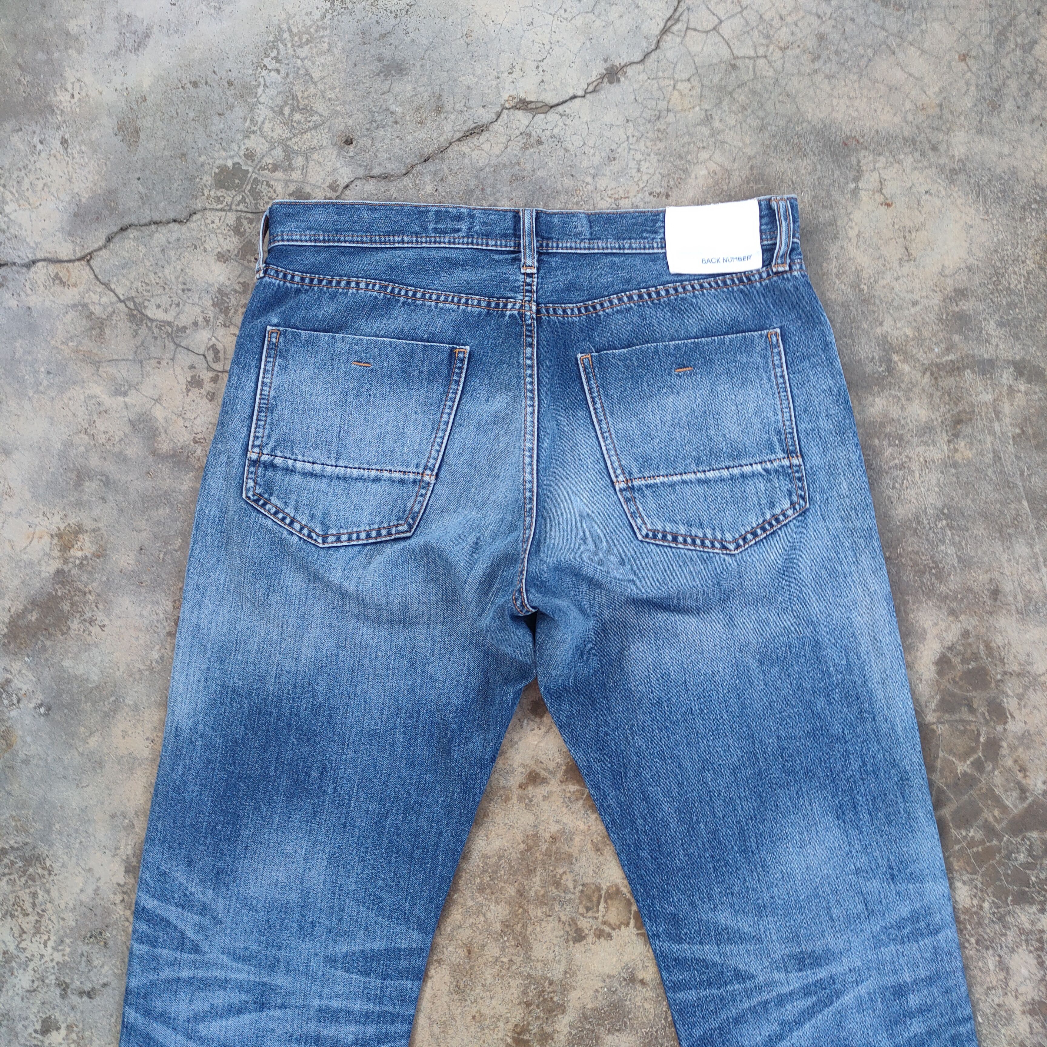 Jean × Numbers × Vintage VINTAGE B NUMBER DISTRESSED FADED JEANS PANTS Size US 33 - 8 Thumbnail