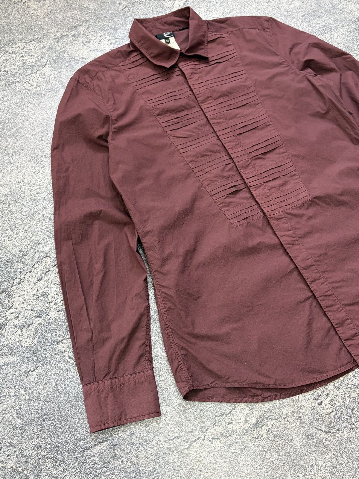 Just Cavalli Just Cavalli Archive Burgundy Pleated Shirt Italy IT 52 Size US L / EU 52-54 / 3 - 7 Thumbnail