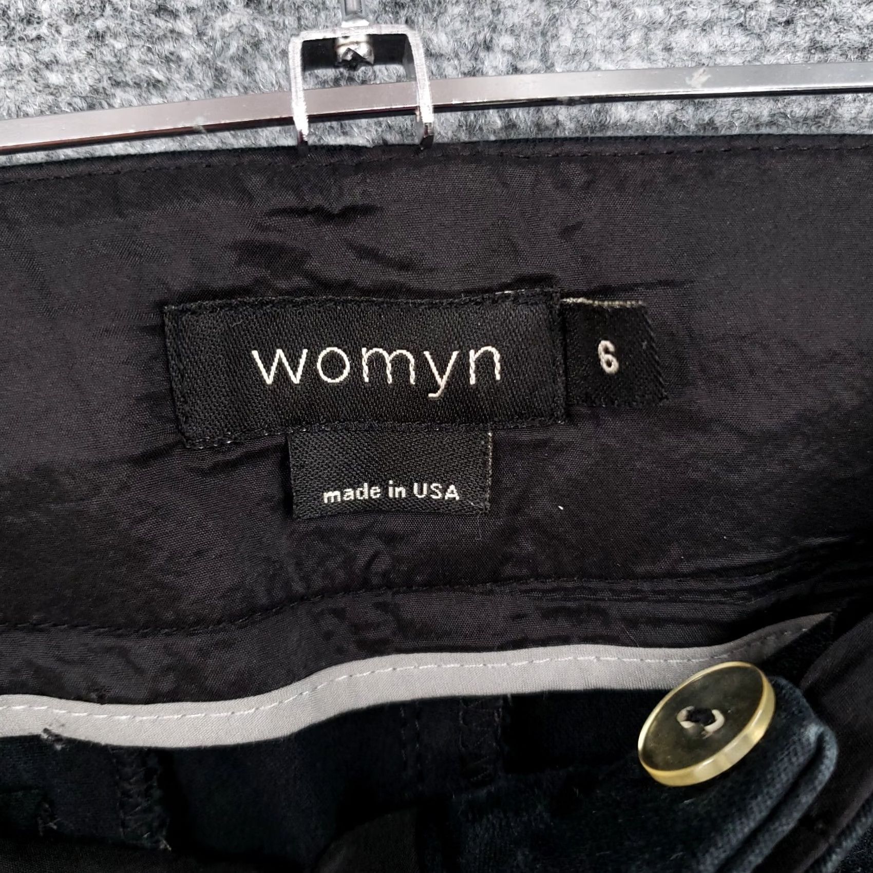 Vintage Womyn Pants Chino Straight Black Size 6 Mid-Rise Flat Front Side Slit Womens Size 28" / US 6 / IT 42 - 3 Thumbnail