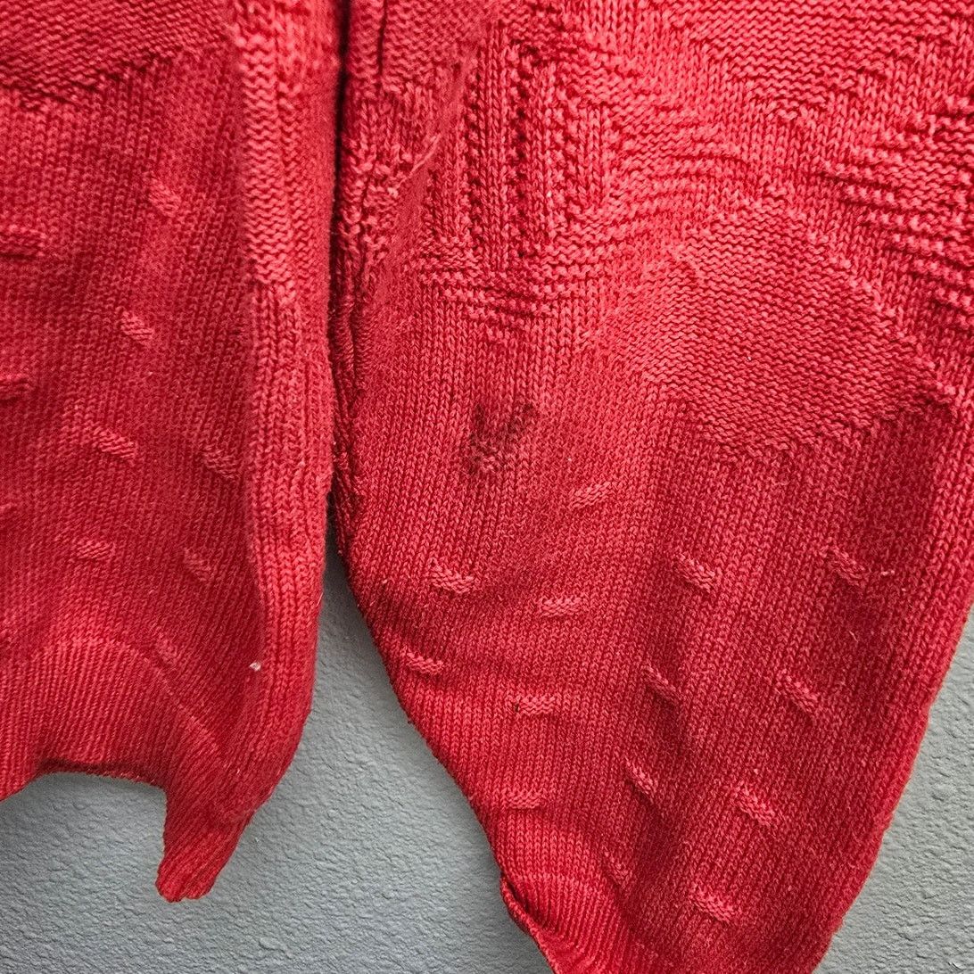 Vintage Vintage Red Knitwear Sweater BBW Red Diamond Pattern 80s VTG Size M / US 6-8 / IT 42-44 - 4 Thumbnail