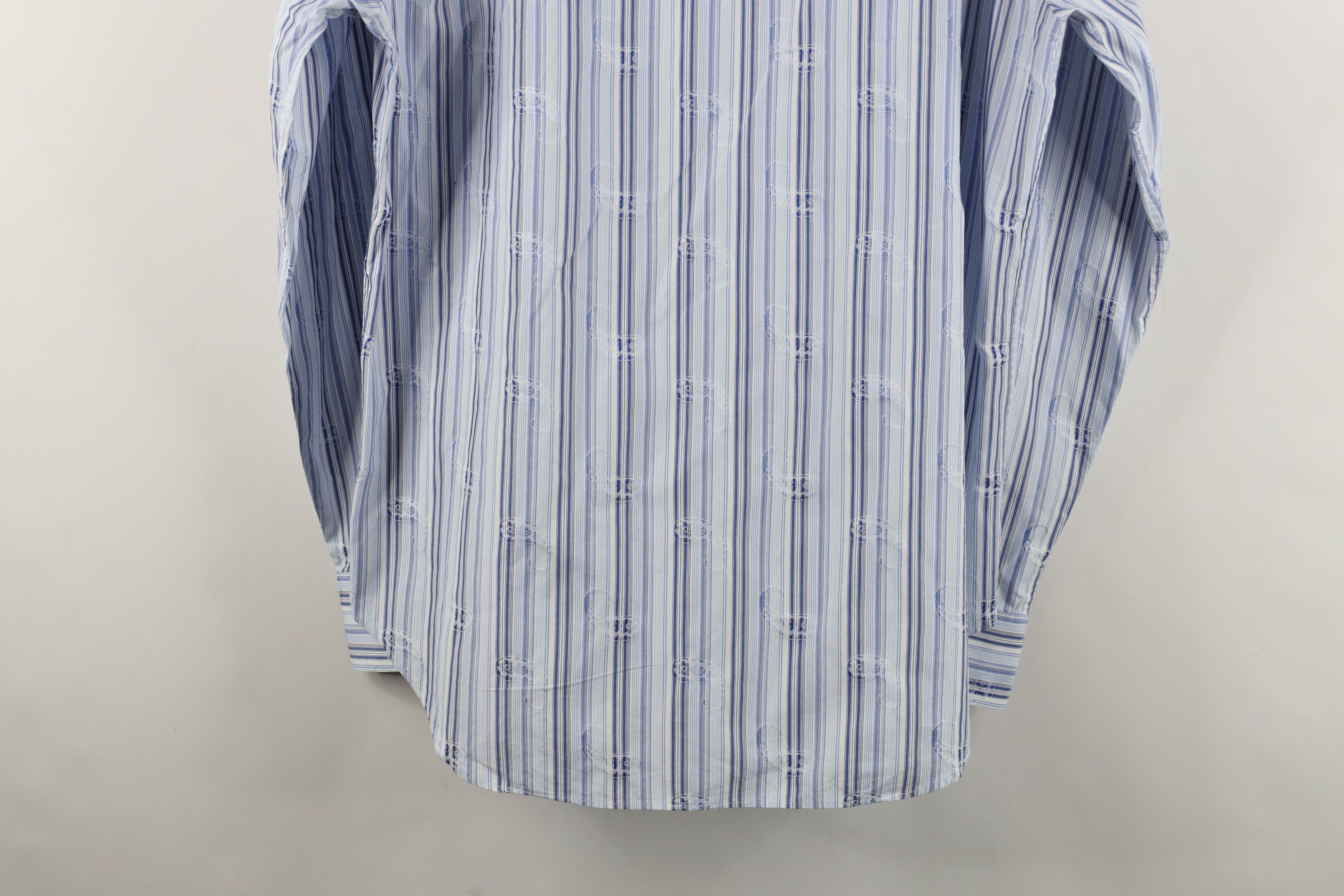 Vintage Bugatchi Uomo Striped Collared Button Down Shirt Cotton Size US M / EU 48-50 / 2 - 15 Thumbnail