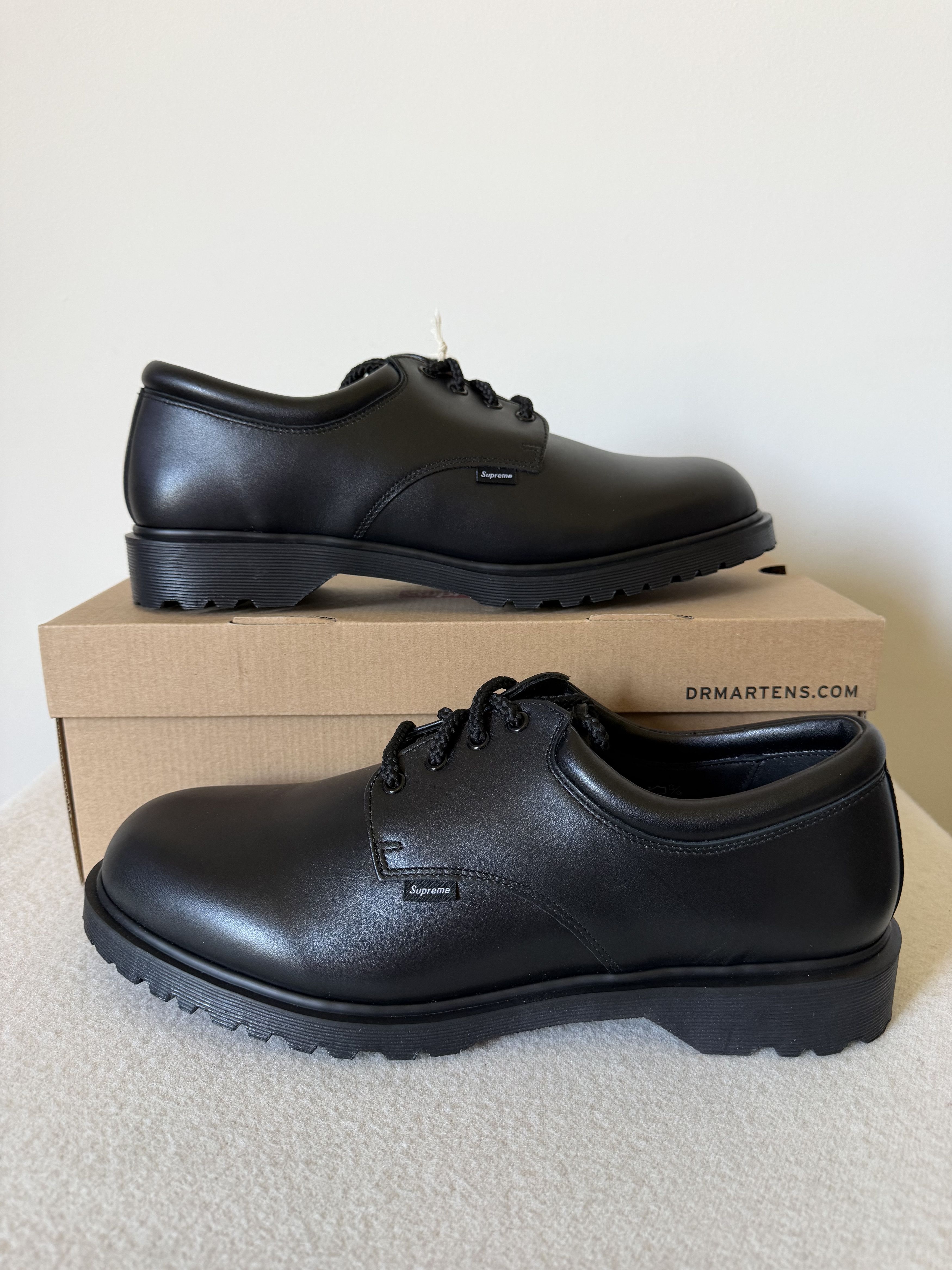 Dr. Martens × Supreme Supreme Dr. Martens Postal 4 Eye Shoe in Black Size US 14 / EU 47 - 2 Thumbnail