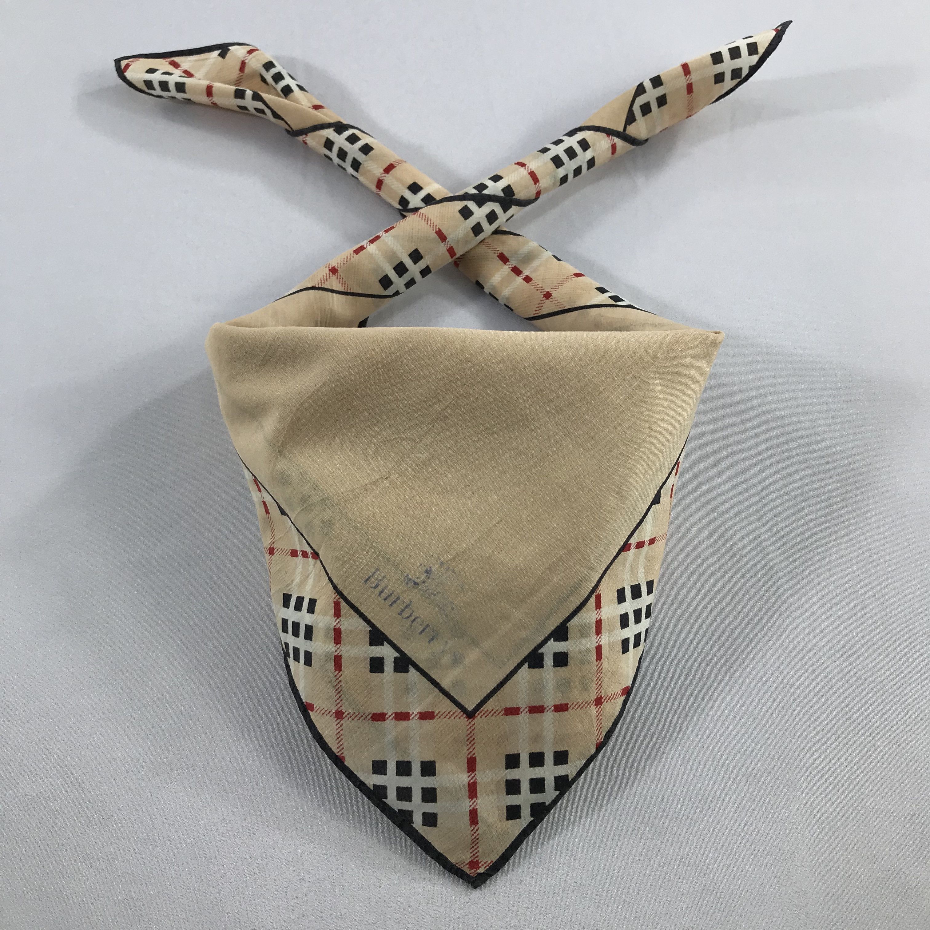 Burberry × Vintage Burberry Bandana / Handkerchief / Neckerchief - S2245 Size ONE SIZE - 4 Thumbnail