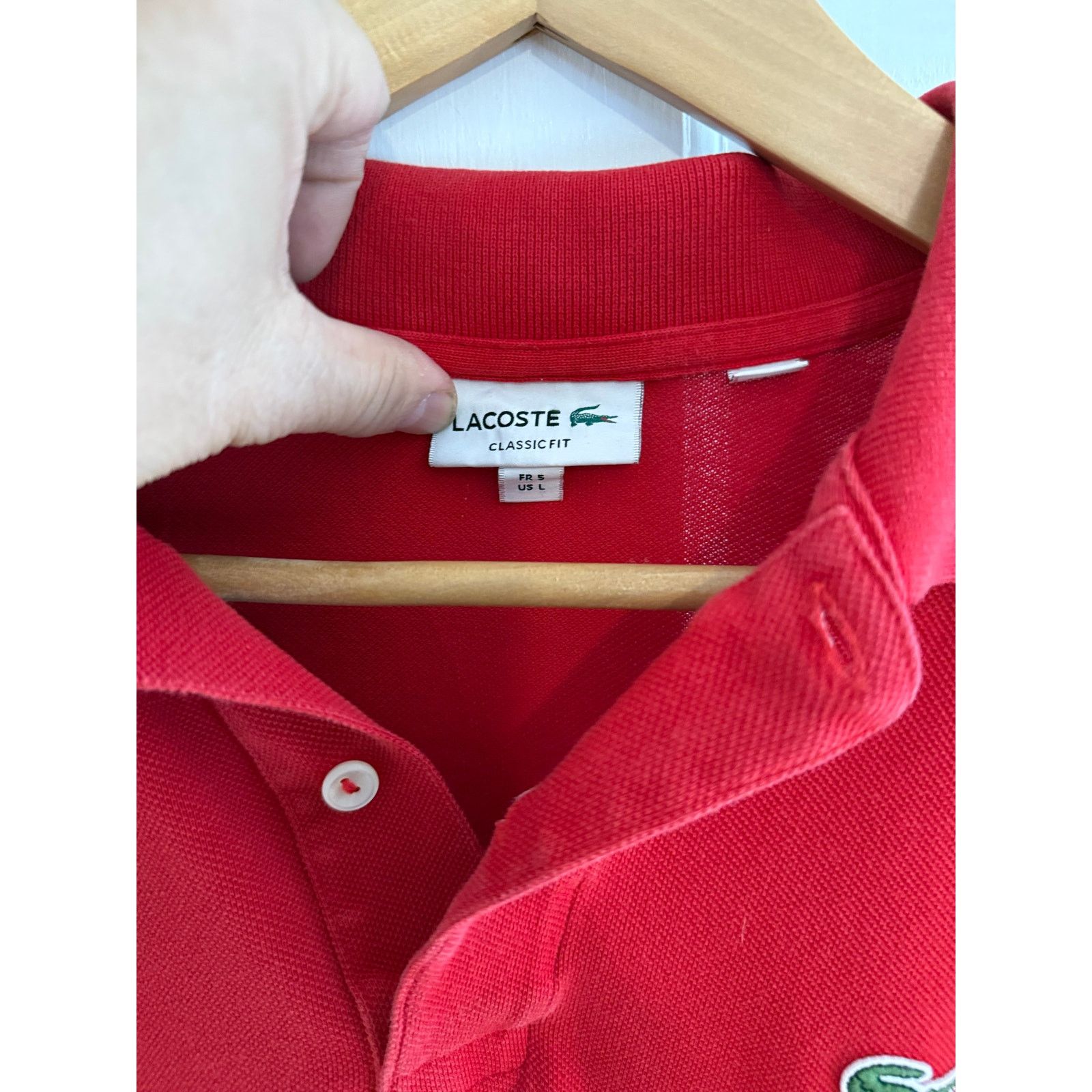 Lacoste Classic Fit Red Lacoste Polo Size Small Size US S / EU 44-46 / 1 - 3 Thumbnail