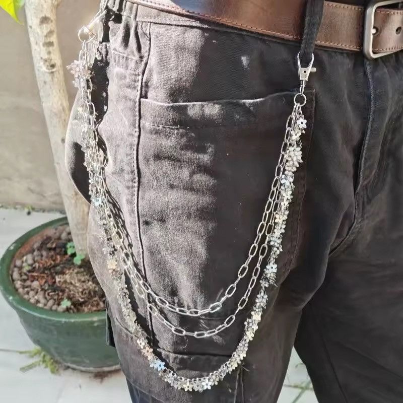 Other Silvery Floral leaf Three layers Wallet Keychain Size ONE SIZE - 1 Thumbnail