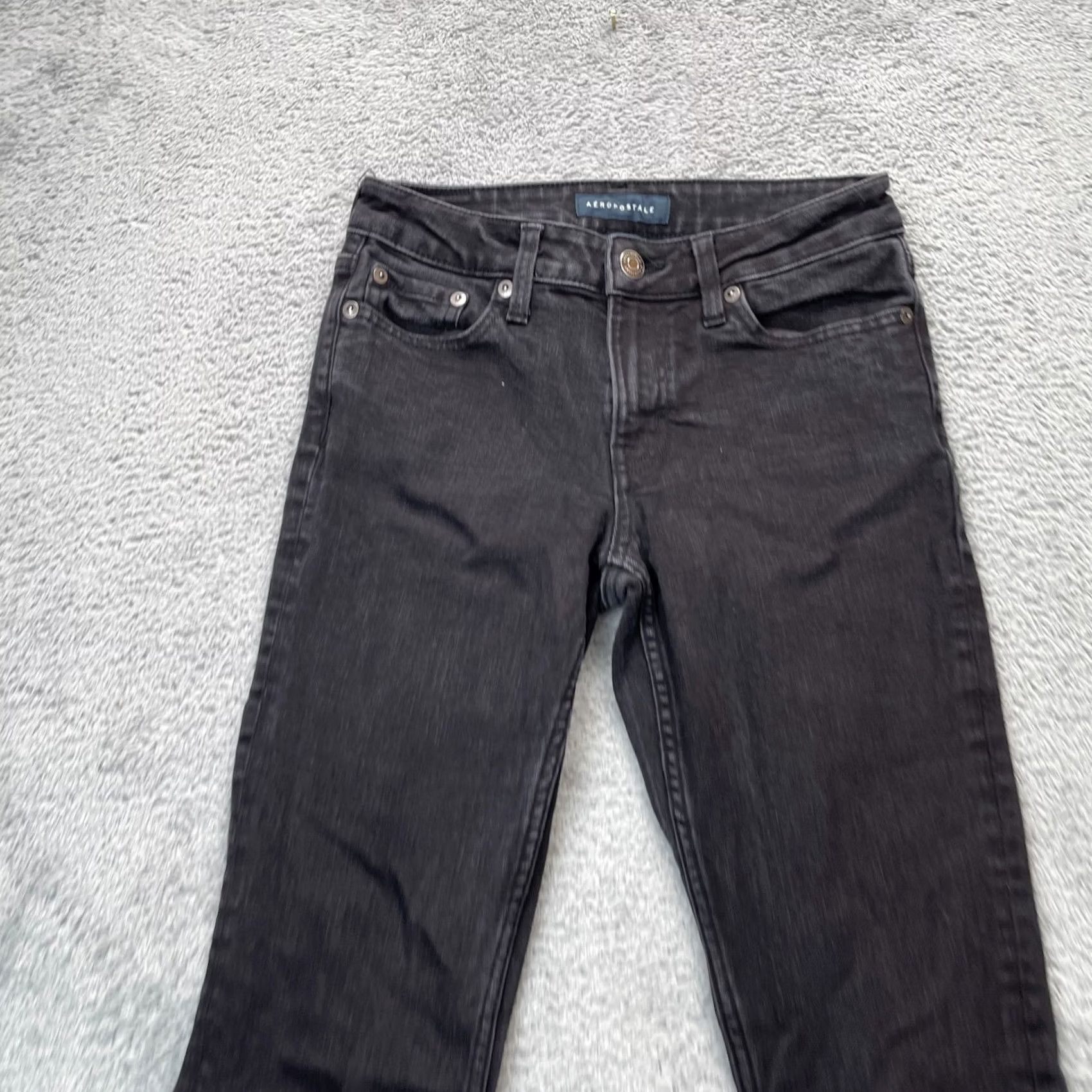 Vintage Aéropostale Jeans Womens 2R Black Bootcut Denim Cotton Stretch Dark Wash Jeans 5-Pocket Inseam 30 Regular Womens Size 26" / US 2 / IT 38 - 4 Thumbnail