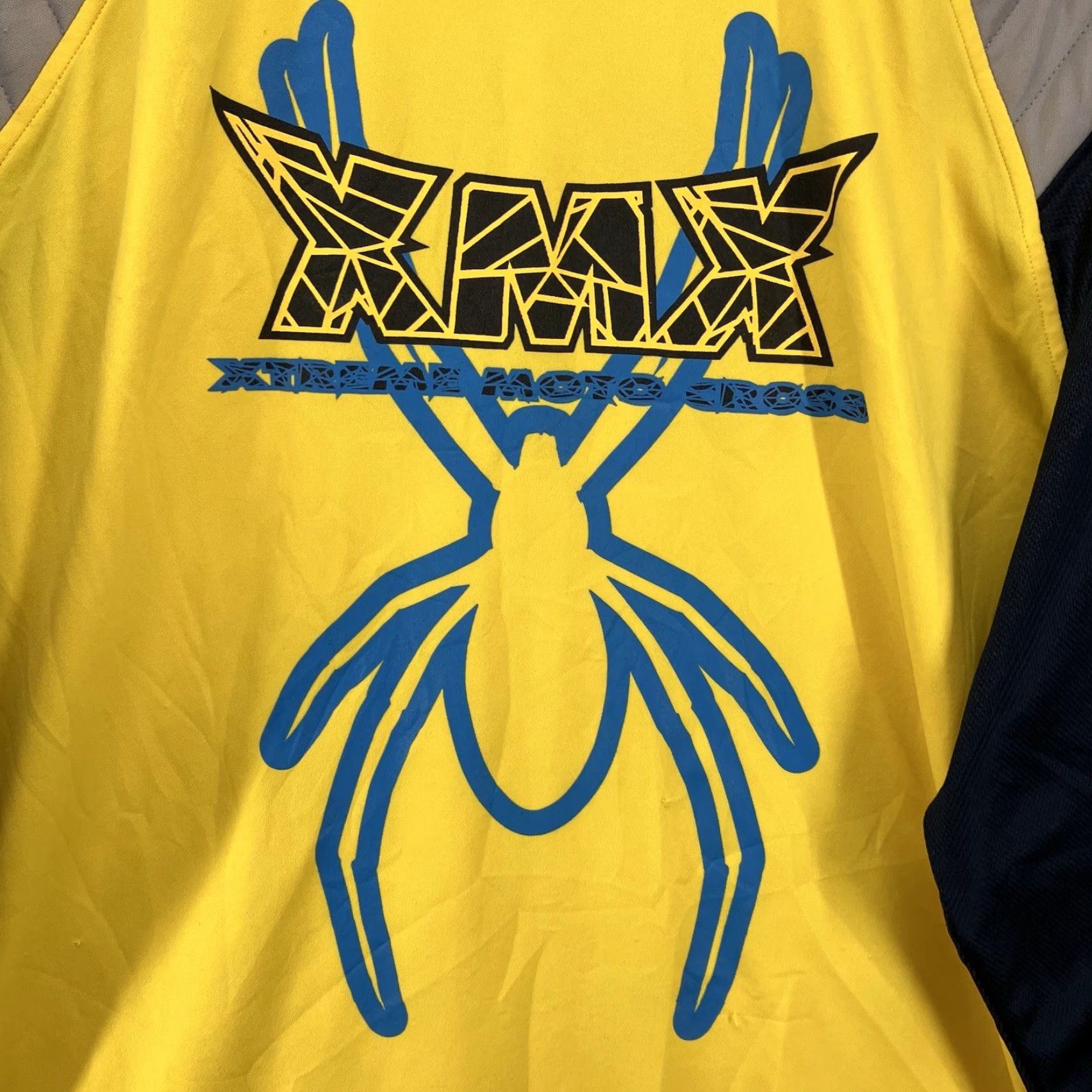 Athletic Works VTG 90s Y2K Extreme Motocross XMX Jersey Light Padding Mens Large Yellow Colorblock Spider 90s Motocross Biker Jersey Mens Size US L / EU 52-54 / 3 - 3 Thumbnail
