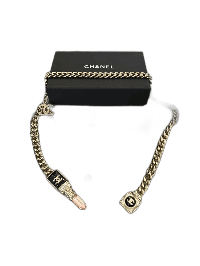 Chanel Double C Logo Adjustable Choker Necklace