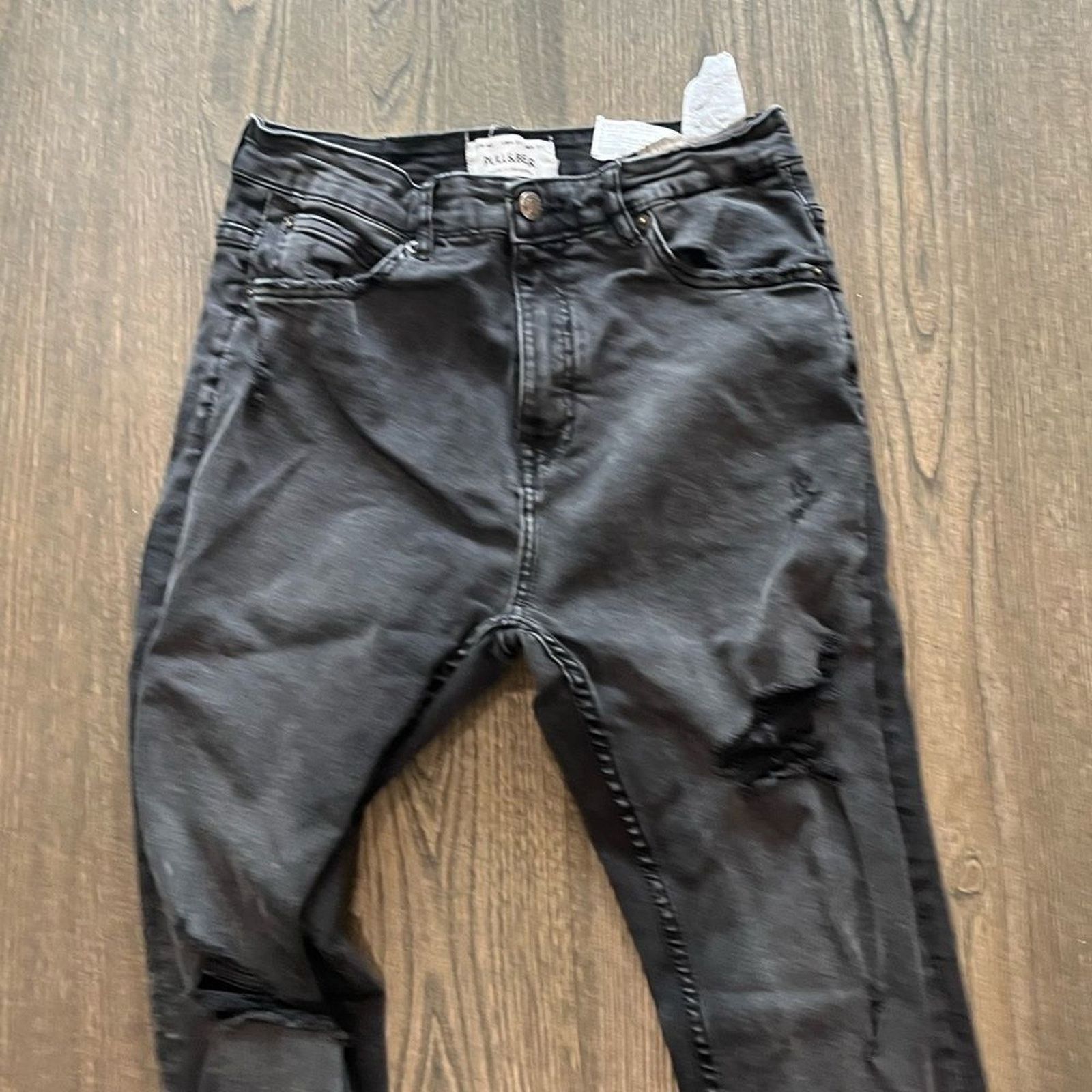 Pull & Bear Pull & Bear Skinny Leg Black High Rise Jeans Size 31 Size 31" - 2 Thumbnail