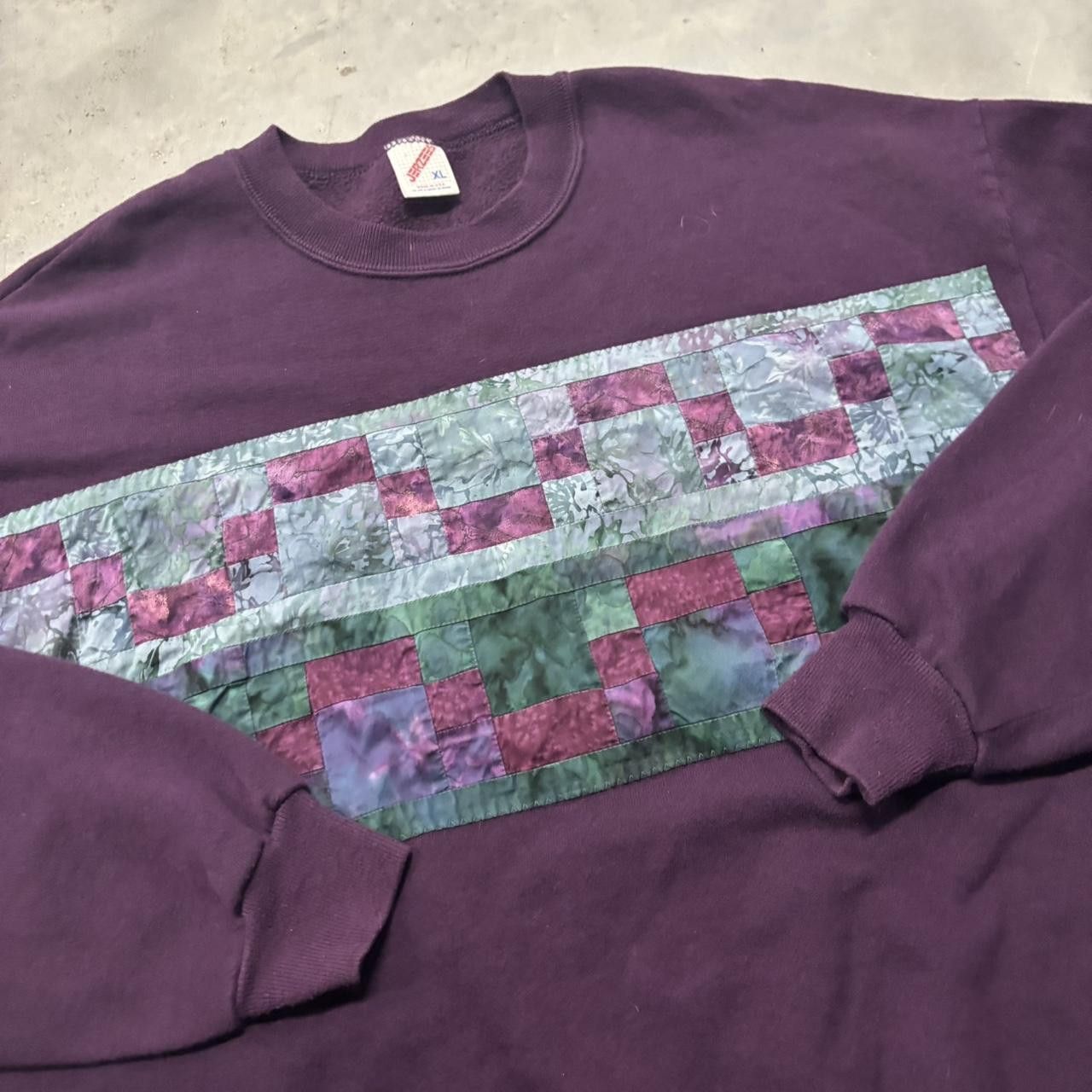 Japanese Brand × Vintage Vintage 90s Purple Art Style Streetwear Crewneck! Size US XL / EU 56 / 4 - 4 Thumbnail