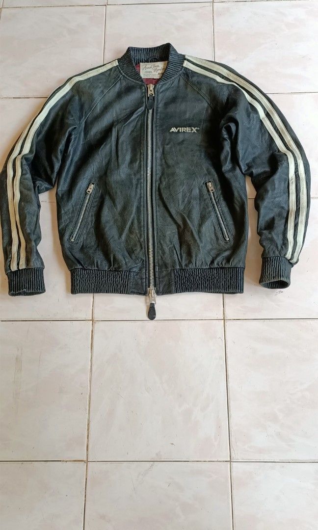 Genuine Leather Vintage Avirex Leather Track Jacket — Japan Market Exclusive Size US M / EU 48-50 / 2 - 1 Thumbnail