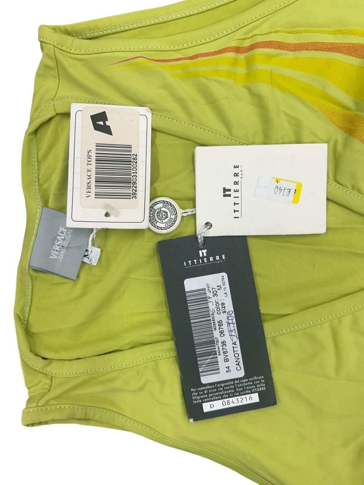 Versace Jeans Couture Archival Versace Jeans Couture Neon Lime Green Tank Top Size M / US 6-8 / IT 42-44 - 3 Thumbnail