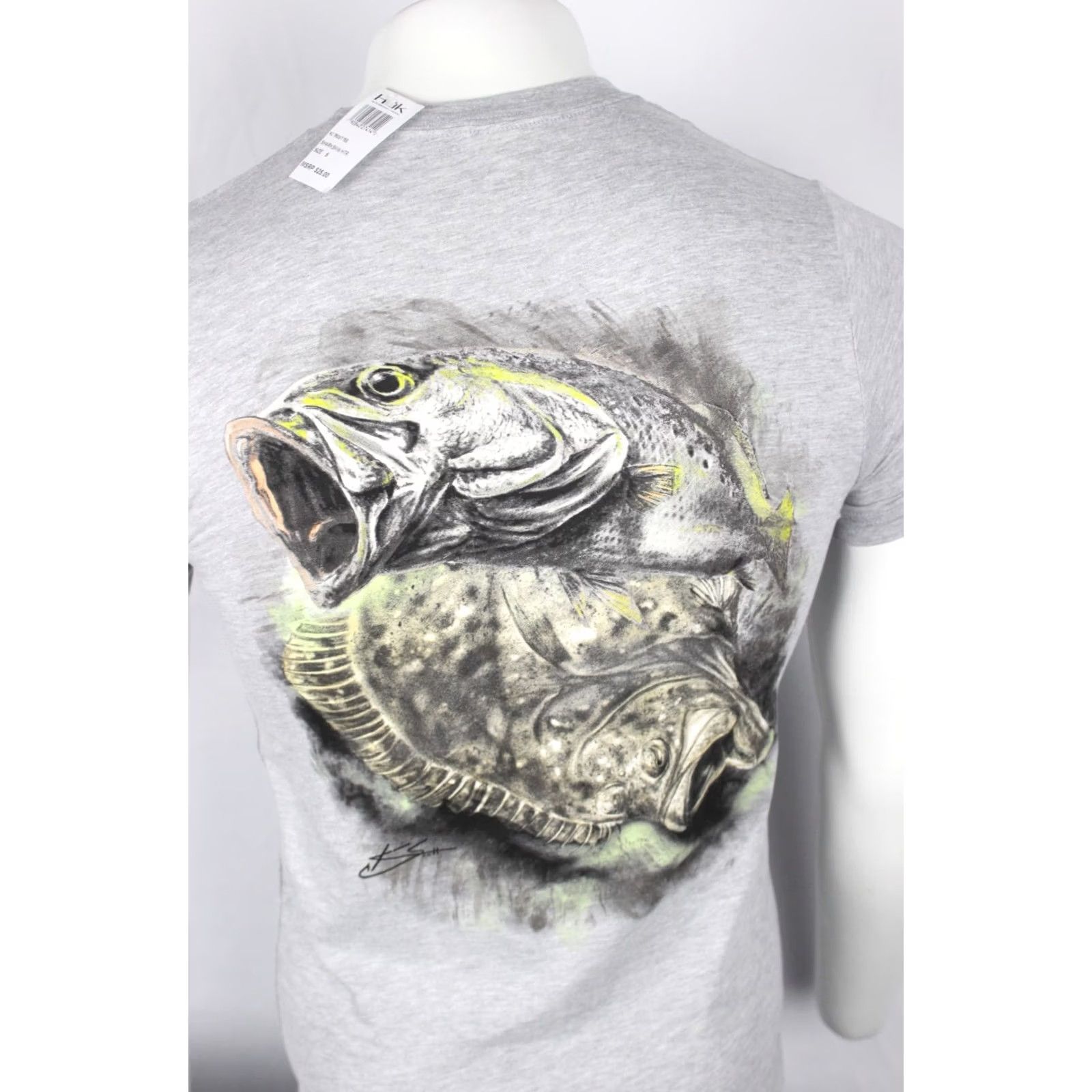 Vintage Huk Fishing Men's Trout Tee Graphic Short Sleeve T Shirt S Small Sharkskin Gray Size US S / EU 44-46 / 1 - 3 Thumbnail