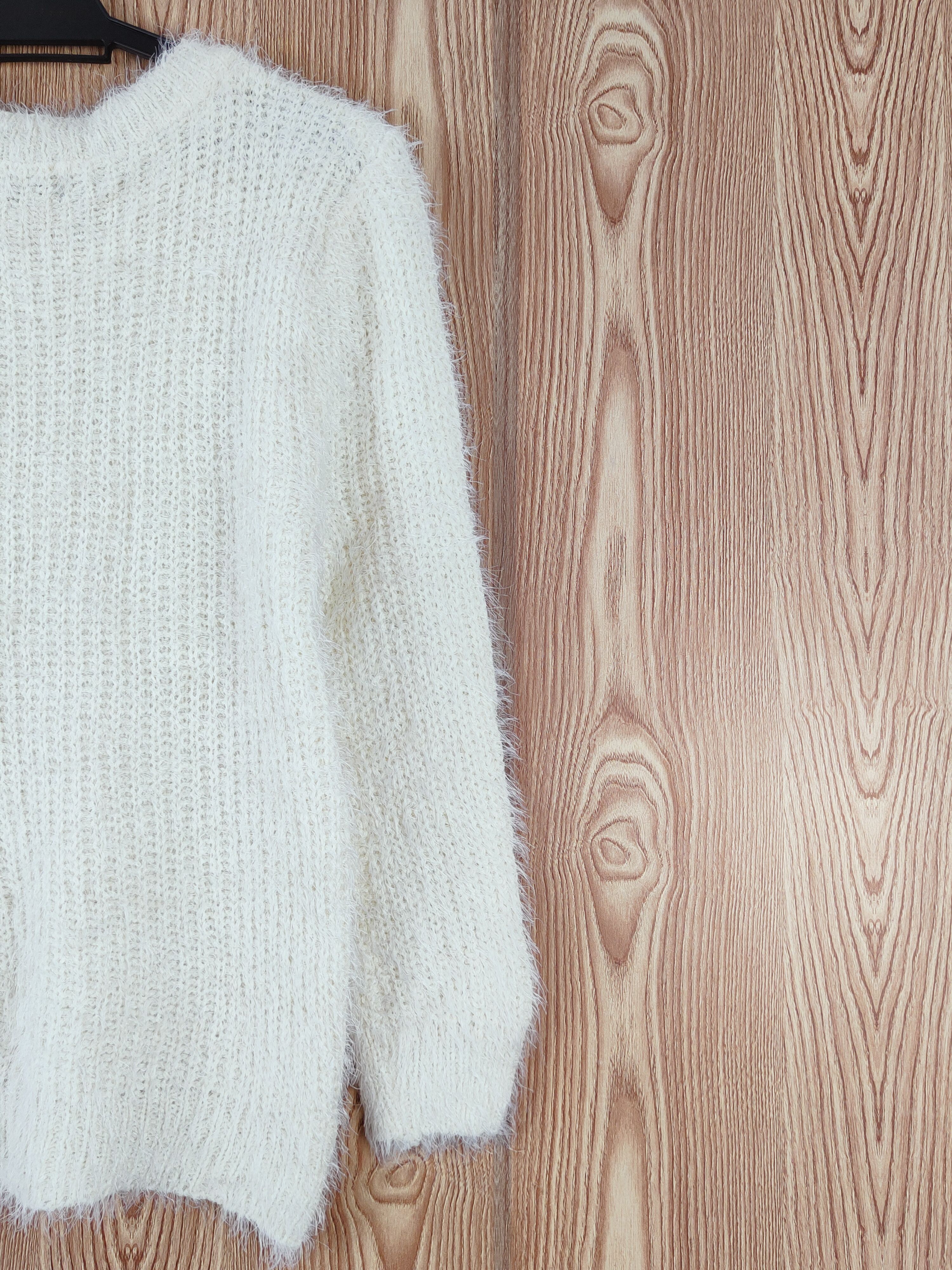 Japanese Brand × Vintage Lovepeace Ivory Shag Shaggy Fur Mohair Knitwear #W763 Size M / US 6-8 / IT 42-44 - 10 Thumbnail
