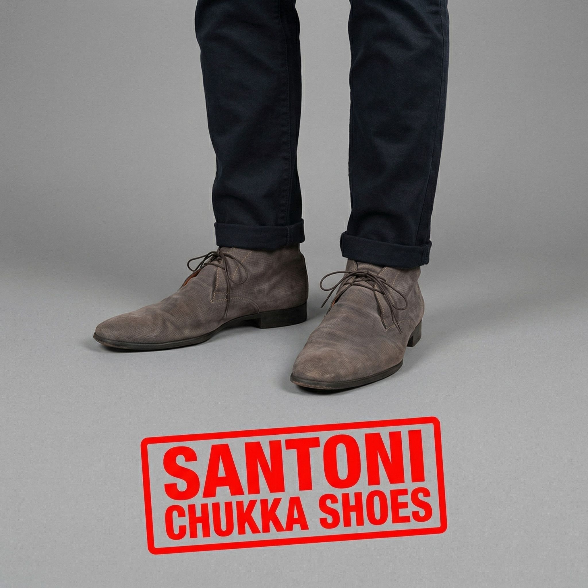 Santoni Santoni for oger Grey Chukka-Style Leather Shoes Size US 11 / EU 44 - 1 Thumbnail