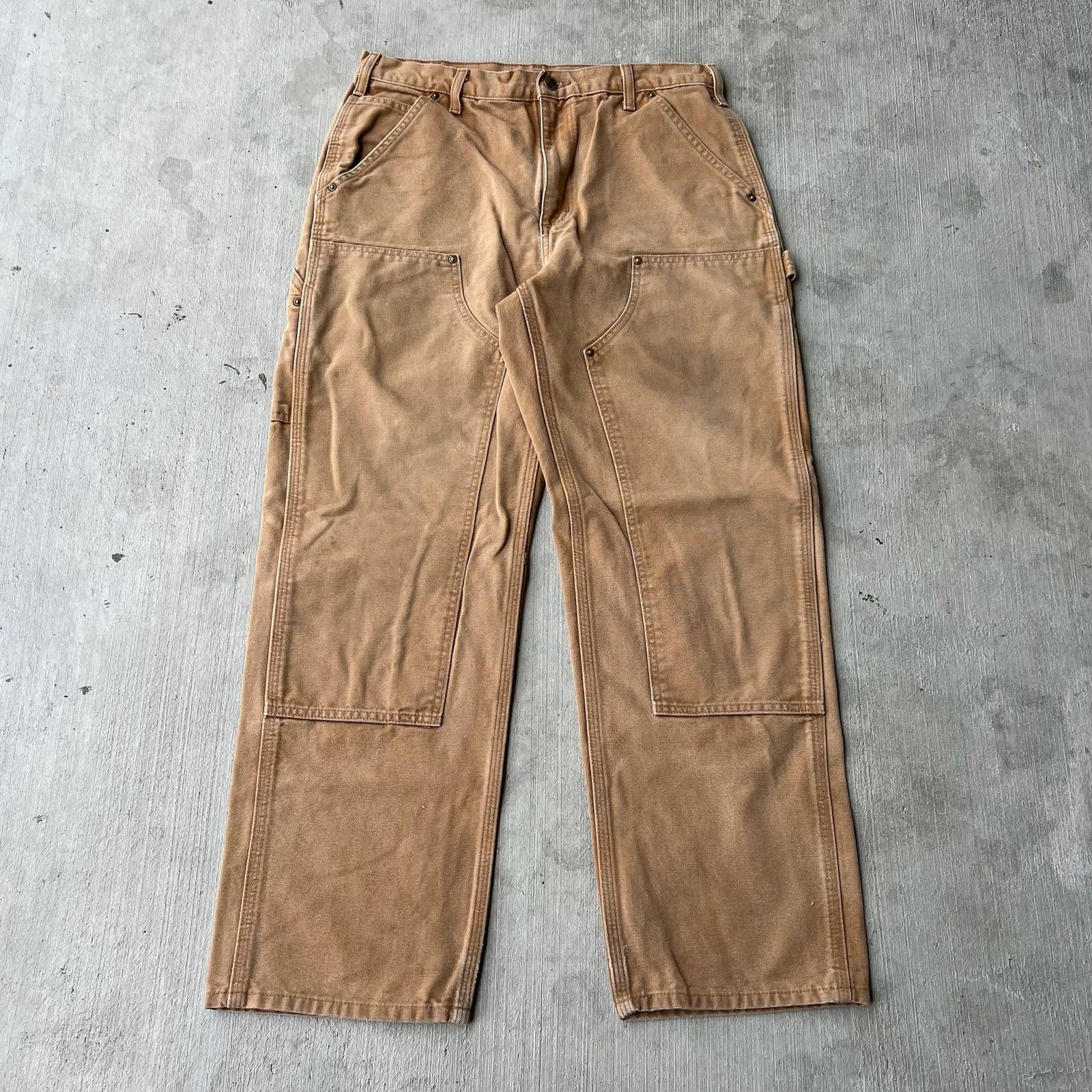Carhartt × Vintage Carhartt brown double knee work wear carpenter pants Size US 31 - 1 Thumbnail
