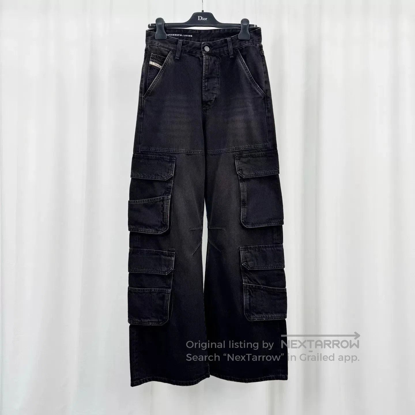 Diesel Diesel Black Washed Multi-Pocket Denim Pants. Size 24" / US 00 / IT 34 - 1 Thumbnail