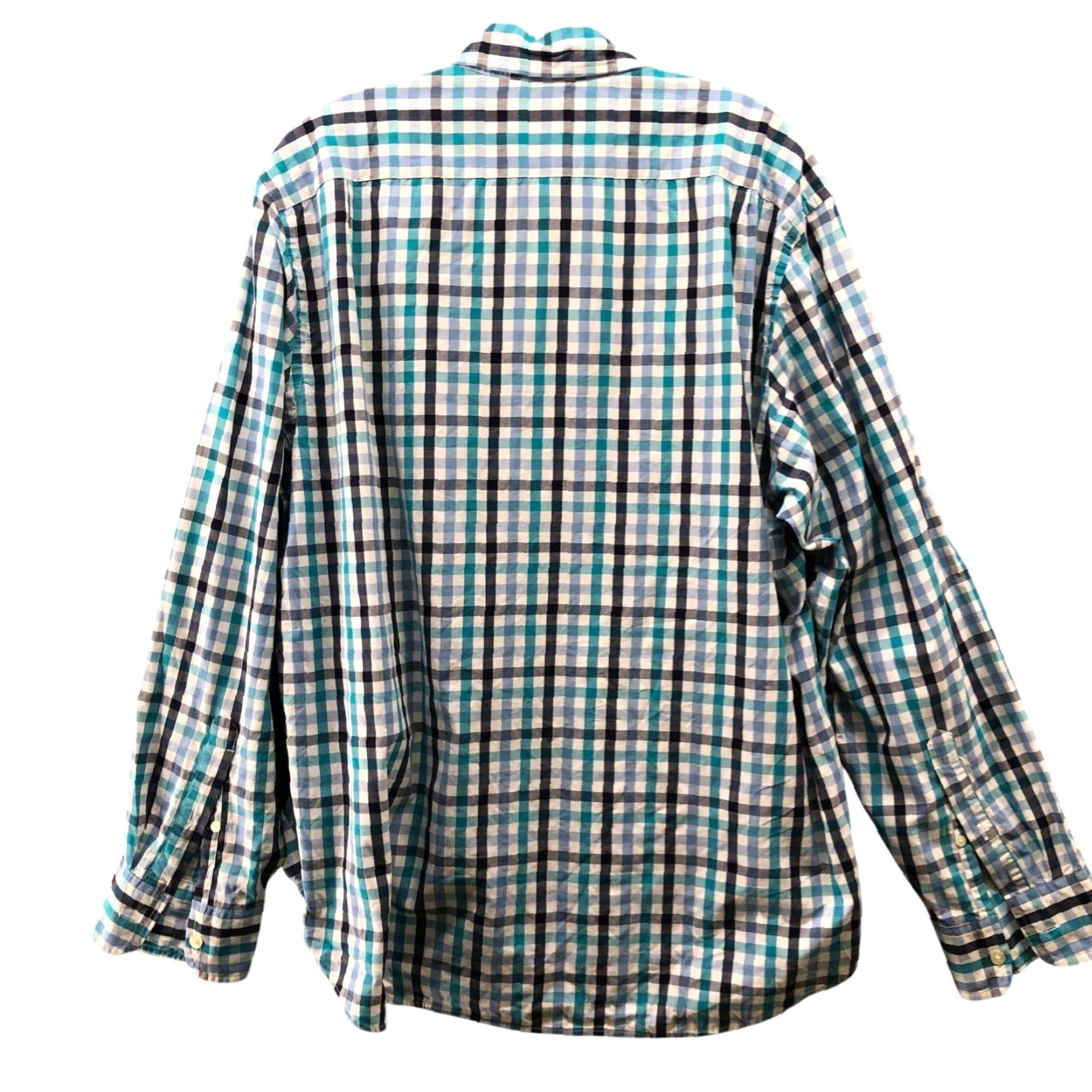 J.Crew J.CREW Shirt XL Button-Down Long Sleeve Plaid Cotton Mens Blue White Tailored Size US XL / EU 56 / 4 - 2 Thumbnail