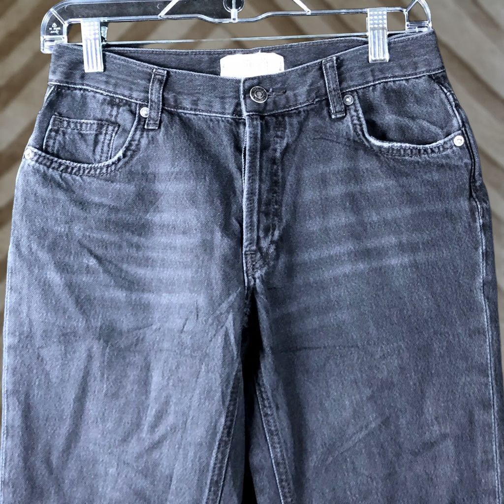 Vintage We The Free People Jeans Black Denim Maggie Mid Rise Distressed 24 Women’s 5-Pocket Design Regular Straight Denim Size 28" / US 6 / IT 42 - 1 Thumbnail