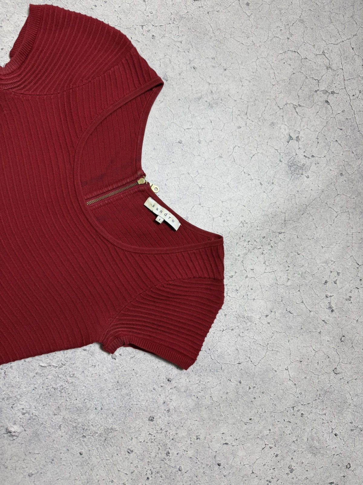 Sandro Sandro Red Knit Dress Size S / US 4 / IT 40 - 7 Thumbnail