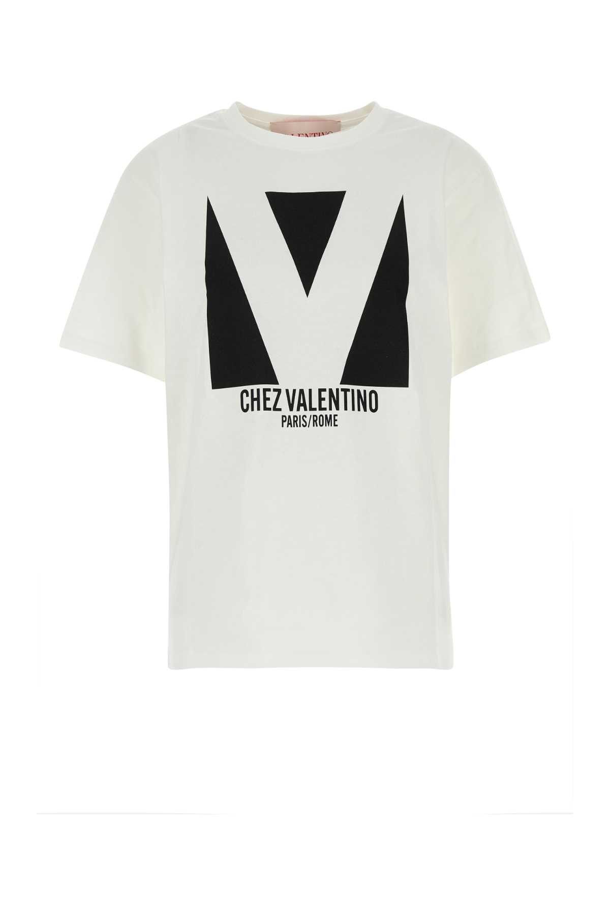 Valentino White Cotton T-Shirt Size M / US 6-8 / IT 42-44 - 1 Thumbnail