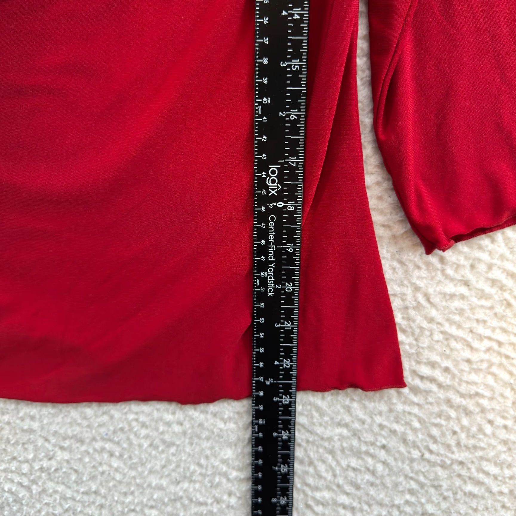 Vintage VINTAGE Y2K Top Red Jersey Ruched Cowl Neck Cocktail Large Slinky Stretch Shirt Womens L Size L / US 10 / IT 46 - 5 Thumbnail