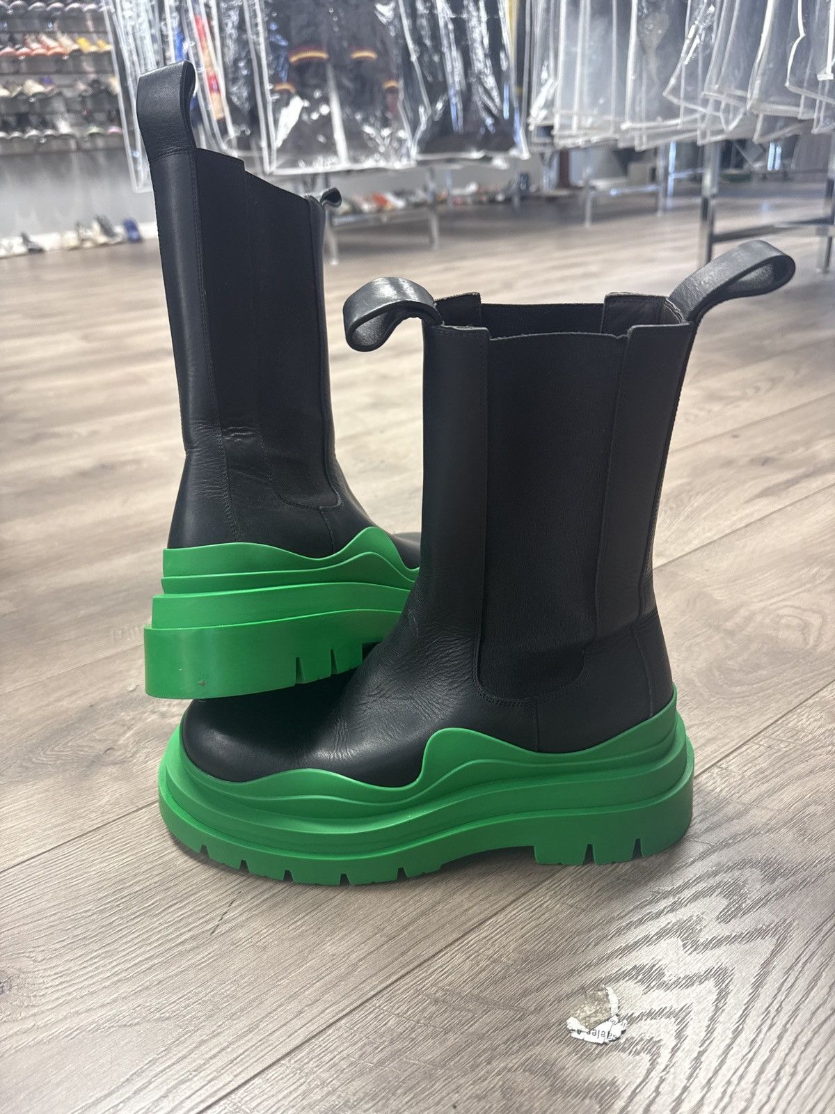 Bottega Veneta Bottega Veneta Black Green Boots Size 8 | Grailed