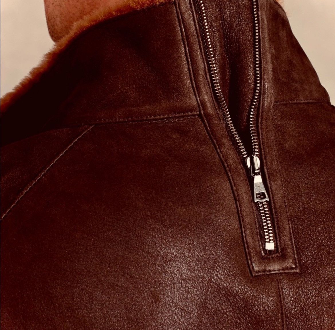 John Varvatos Shearling Moto Backzip jacket. Size EU48 USA38. Size US M / EU 48-50 / 2 - 7 Thumbnail