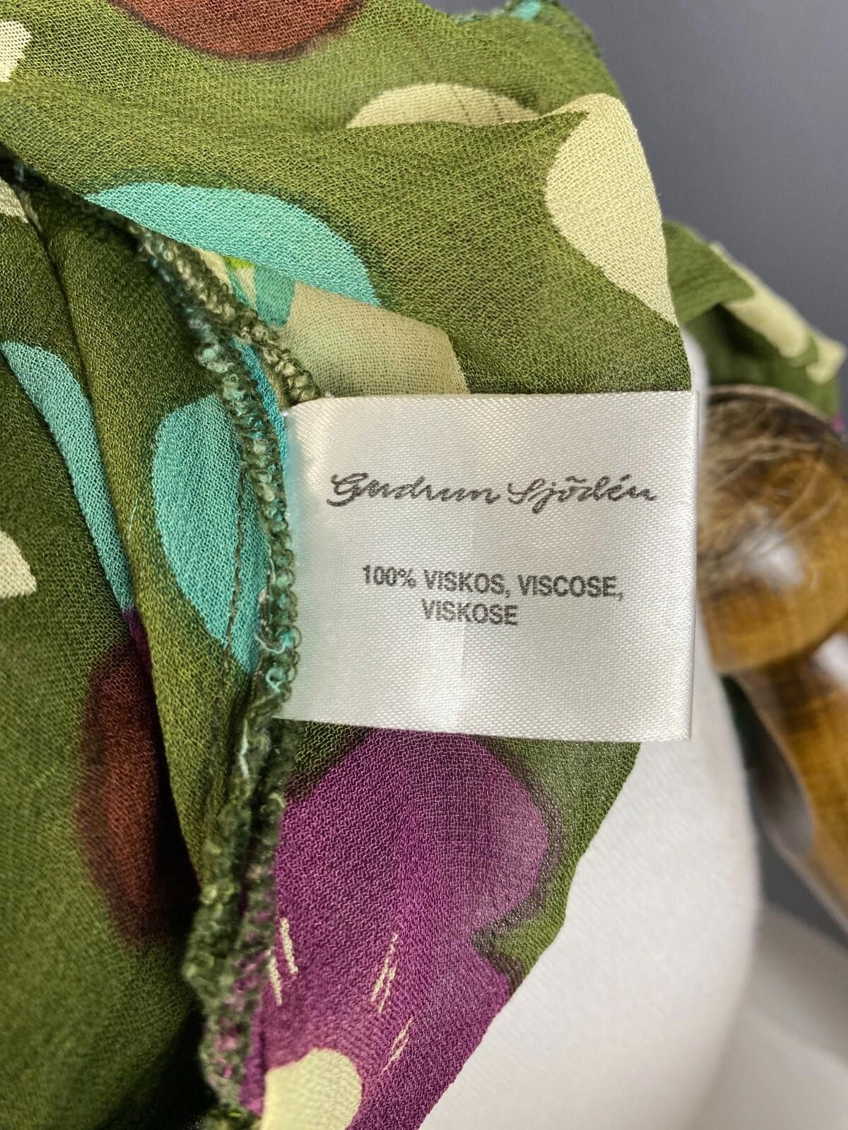 Designer Gudrun Sjoden Green Floral Wrap Belted 3/4 Dress Size M Size M / US 6-8 / IT 42-44 - 12 Thumbnail