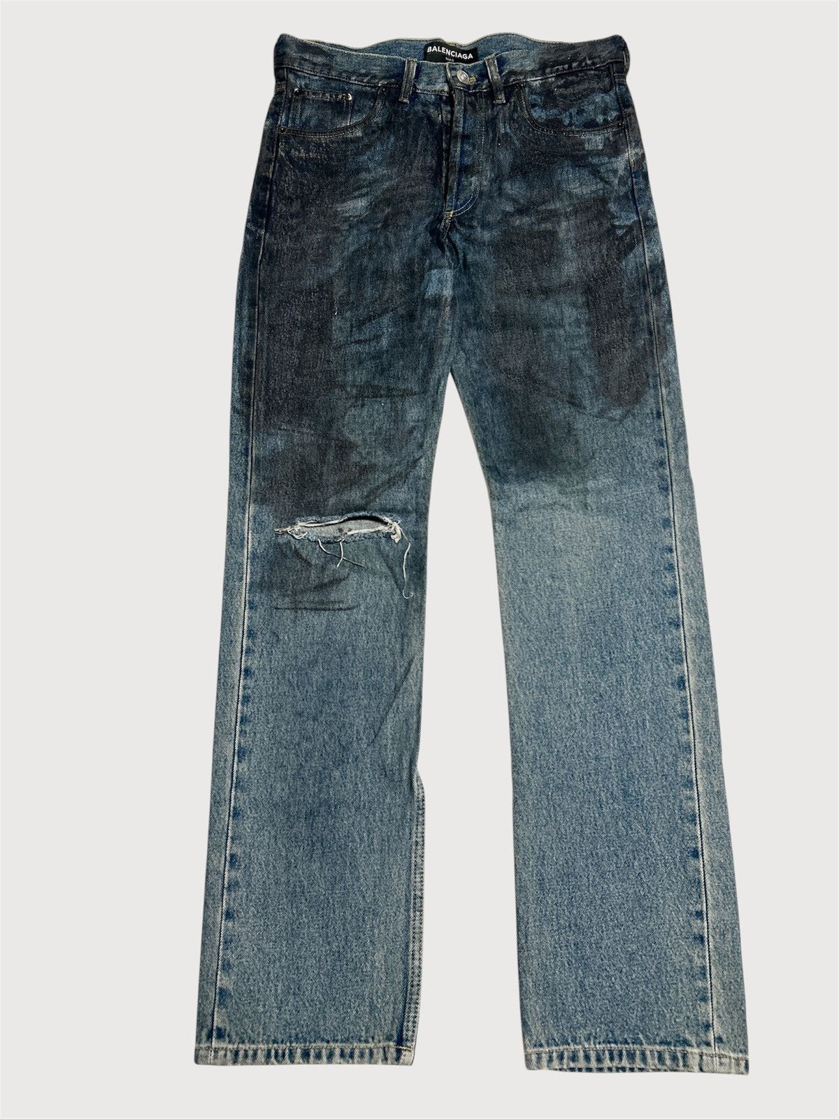 Balenciaga SS2018 Archetype Distressed Denim Size US 31 - 1 Thumbnail