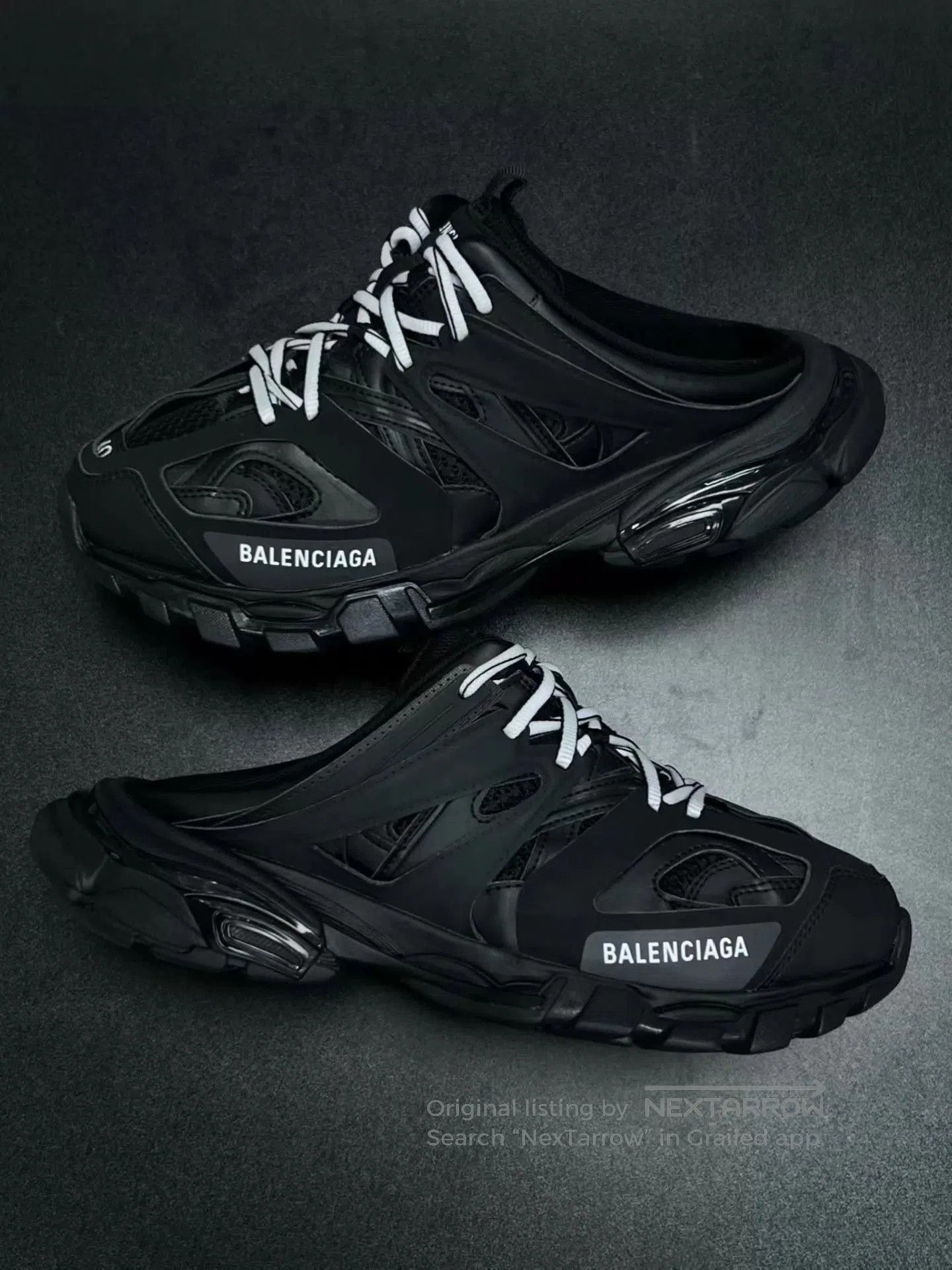 Balenciaga Black Low-Top Lace-Up Chunky Sneakers. Size US 7 / EU 40 - 5 Thumbnail