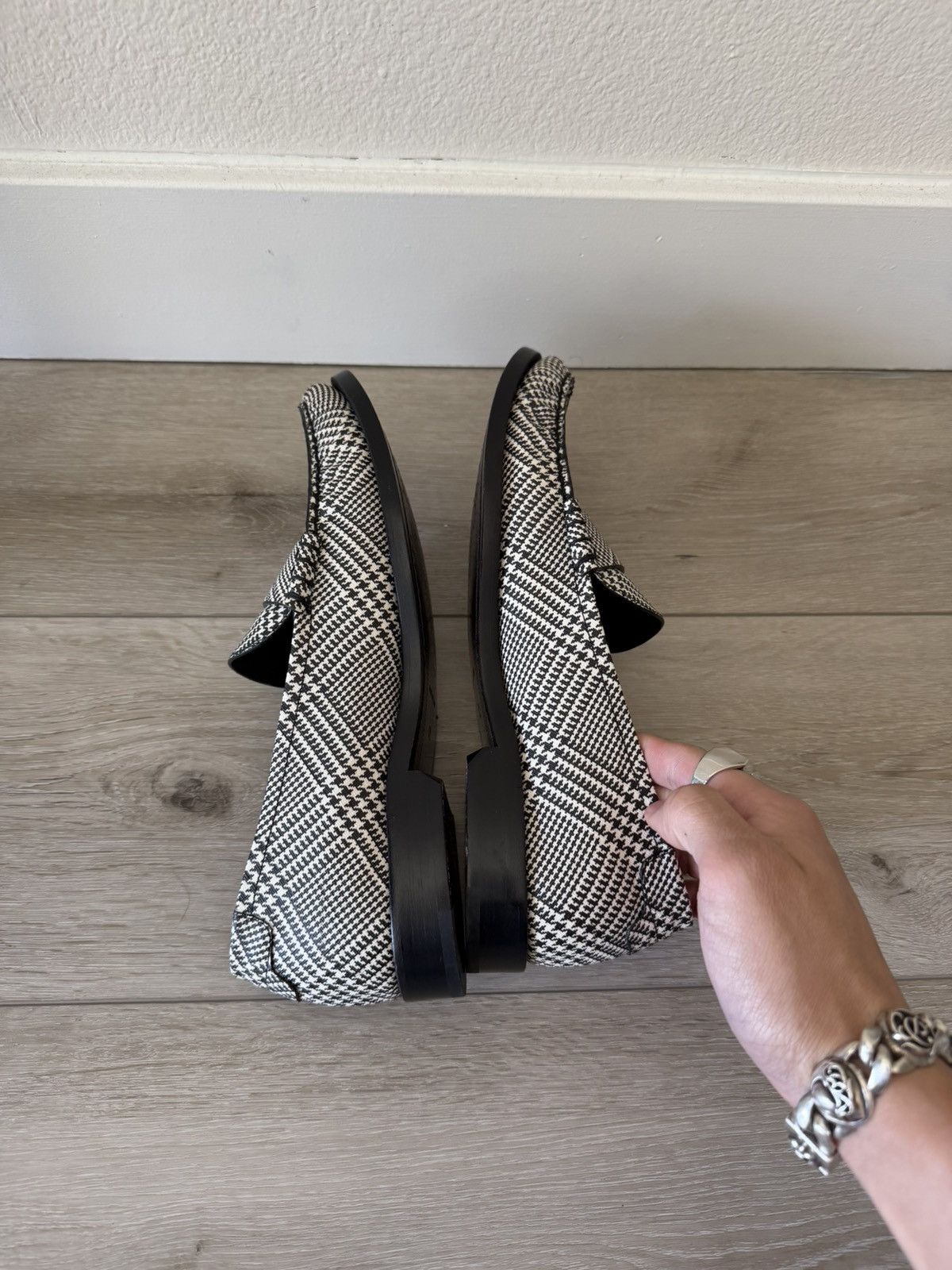 Saint Laurent Paris Houndstooth Leather Loafers 42 Size US 9 / EU 42 - 5 Thumbnail