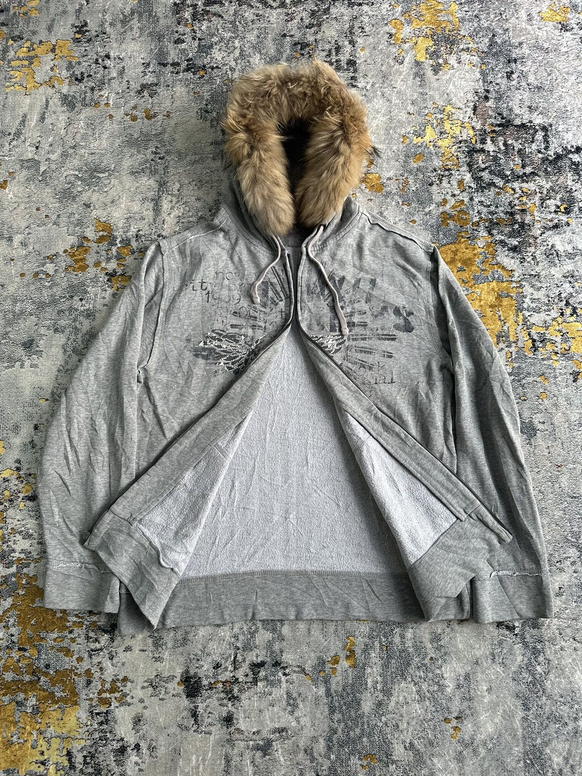 Hysteric Glamour CRAZY DISTRESSED FUR ZIP HOODIE ABSTRACT IFSIXWASNINE STYLE Size US XL / EU 56 / 4 - 4 Thumbnail