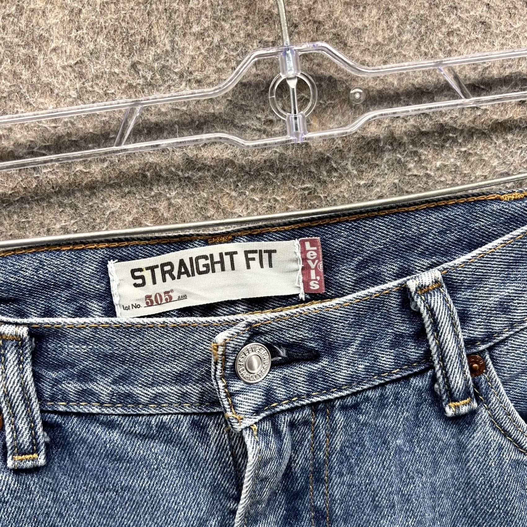 Levi's Levi's 505 Jeans Mens 38x30 Blue Straight Denim Medium Wash Casual Classic Distressed? No Size US 38 / EU 54 - 6 Thumbnail