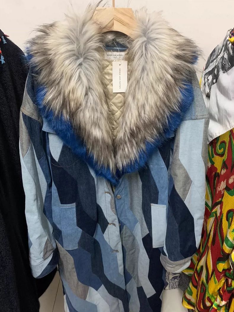 Dries Van Noten Dries Van Noten Blue denim patchwork coat Size S / US 4 / IT 40 - 2 Thumbnail