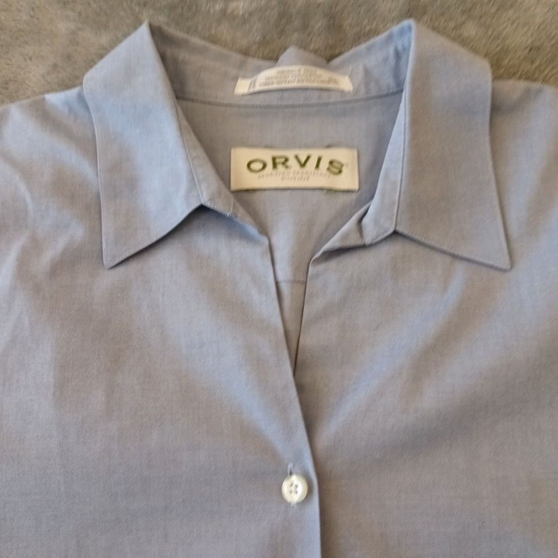 Orvis Orvis Shirt Womens 14 Blue 3/4 Sleeve Button-Up Cotton Shirt Women Size 14 Blue 3/4 Sleeve Button-Up Cotton Size XL / US 12-14 / IT 48-50 - 2 Thumbnail