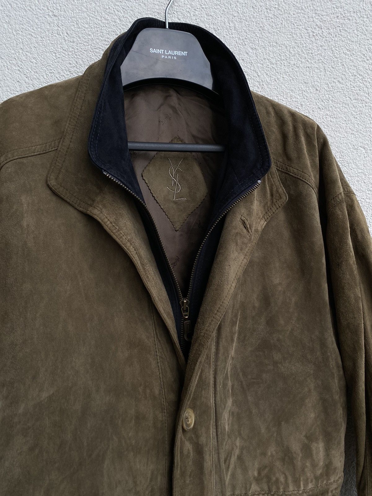 Yves Saint Laurent 90’s Suede YSL Leather Jacket Soft Beige/Brown Size US L / EU 52-54 / 3 - 10 Thumbnail