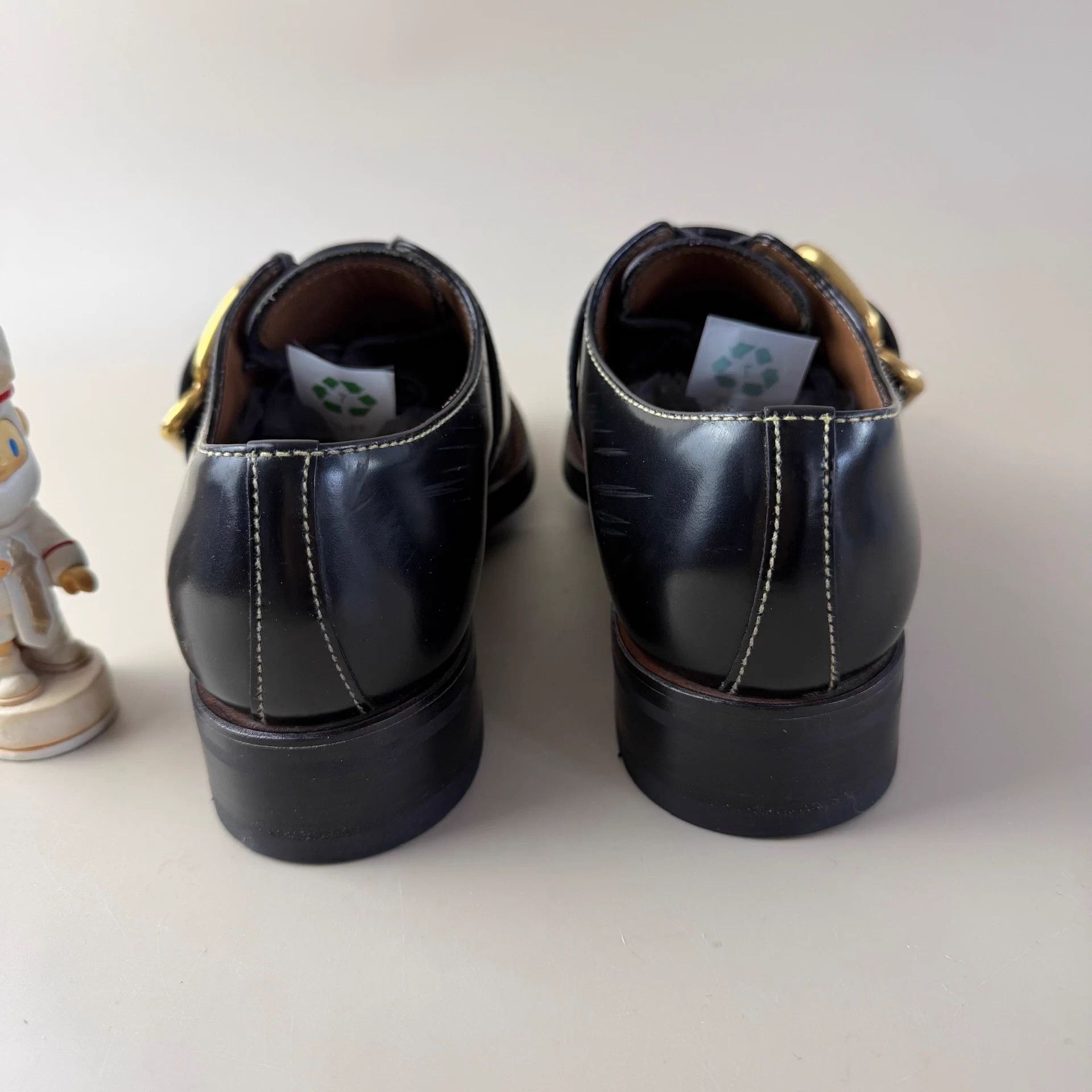 Prada Prada Black Gold Lock Platform Loafer 37 Mint Size US 6 / IT 36 - 3 Thumbnail