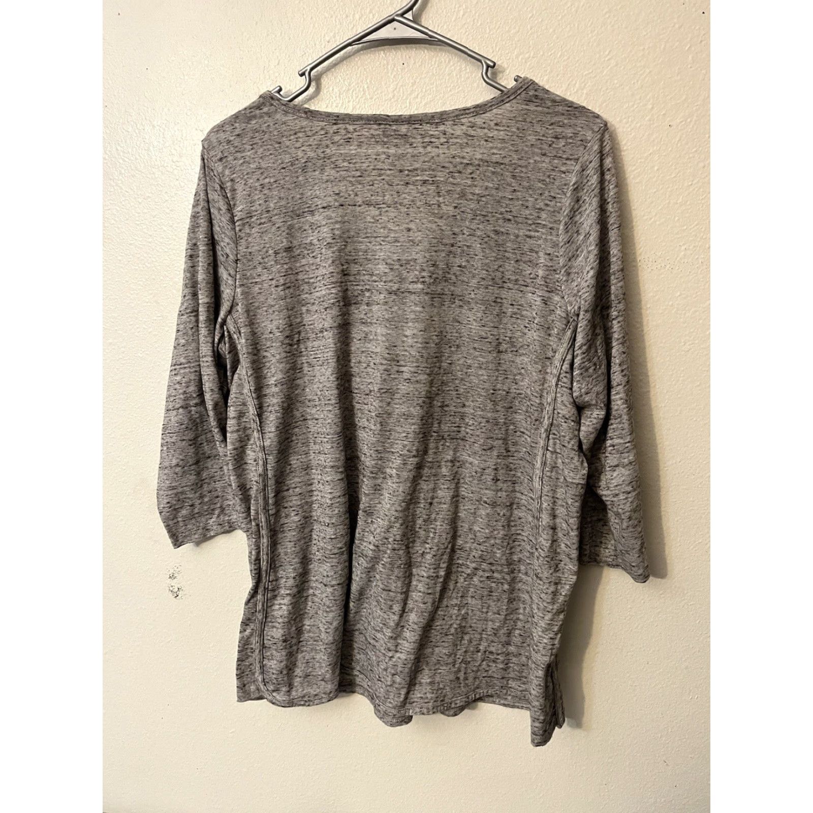Avenue AVENUE Women’s 14/16~3/4 Sleeve Scoop Neck Graphic Print T-Shirt Top Gray Size XL / US 12-14 / IT 48-50 - 2 Thumbnail