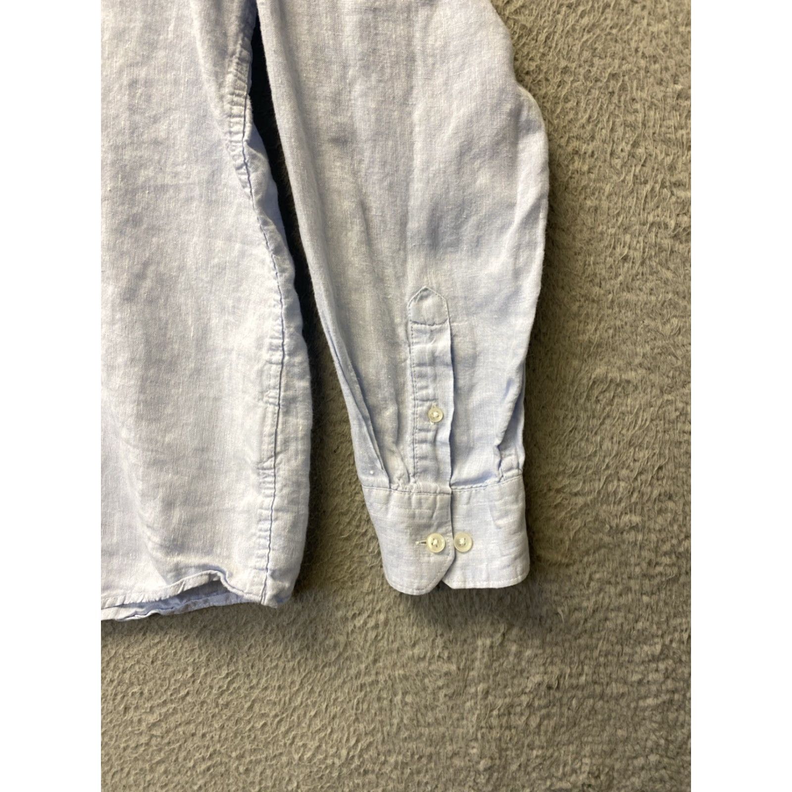 Tasso Elba TASSO ELBA Men's Button-Up Linen Shirt XXL Light Blue Solid Long Sleeve Spread Collar Winter Size US XXL / EU 58 / 5 - 2 Thumbnail