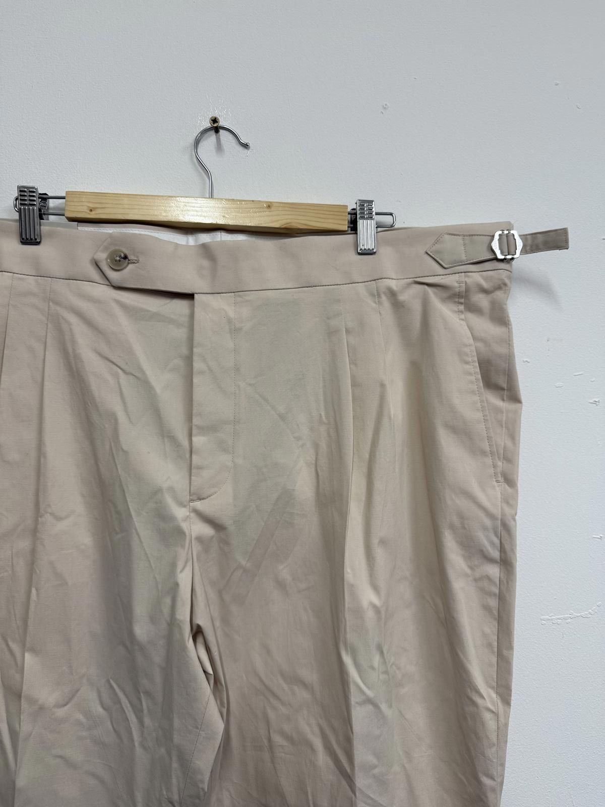 Moss Beige Women's Cream Chino Pants with Side Buckle Detail Size 42" / US 20 - 3 Thumbnail