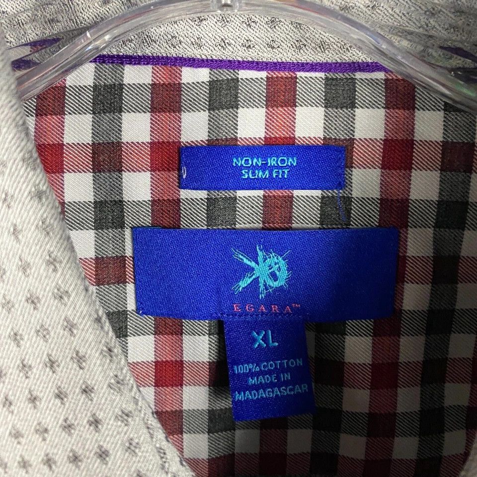 Egara Egara Dress Shirt Men's XL Slim Fit Long Sleeve 100% Cotton Size US XL / EU 56 / 4 - 3 Thumbnail
