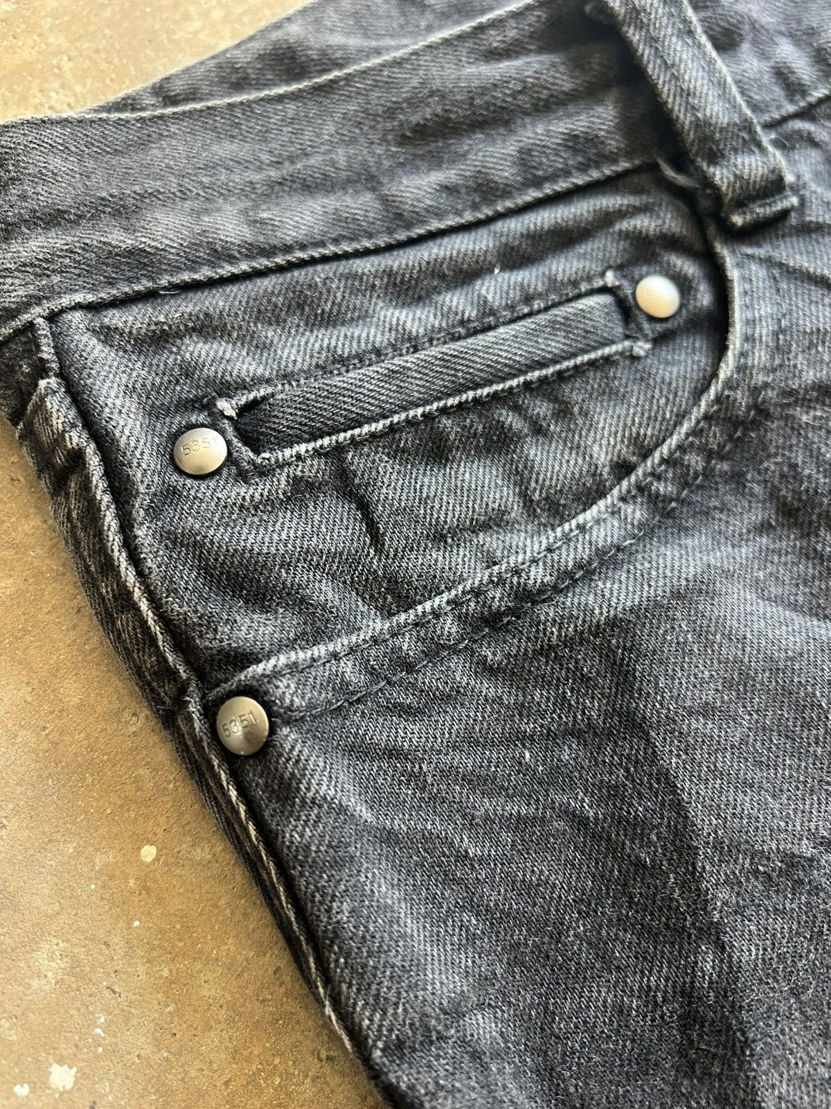 5351 POUR LES HOMMES Y2K 5351 Pour Les Homme Flare Python Black Denim Size US 33 - 8 Thumbnail