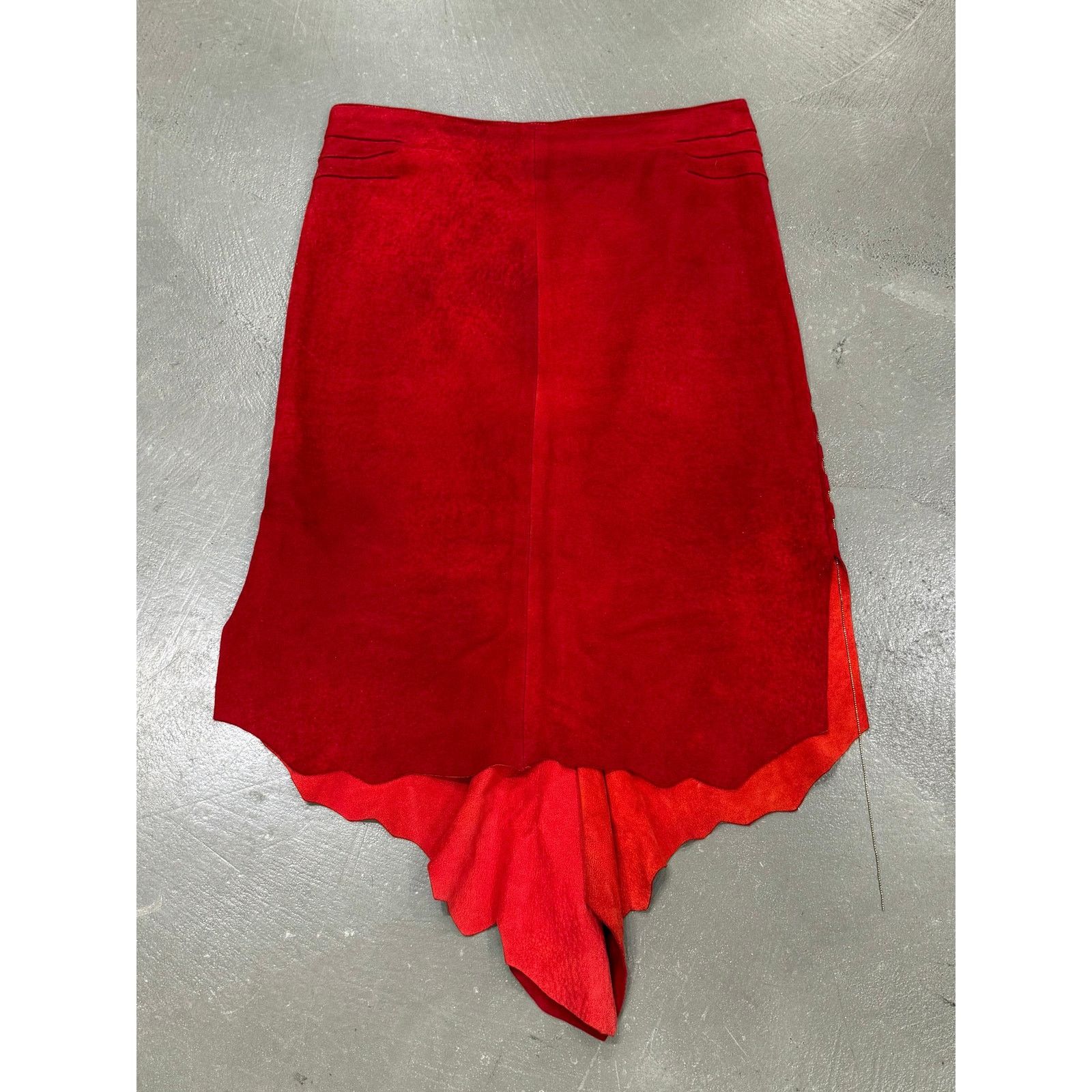 Roberto Cavalli Roberto Cavalli red suede leather skirt Size 30" / US 8 / IT 44 - 1 Thumbnail