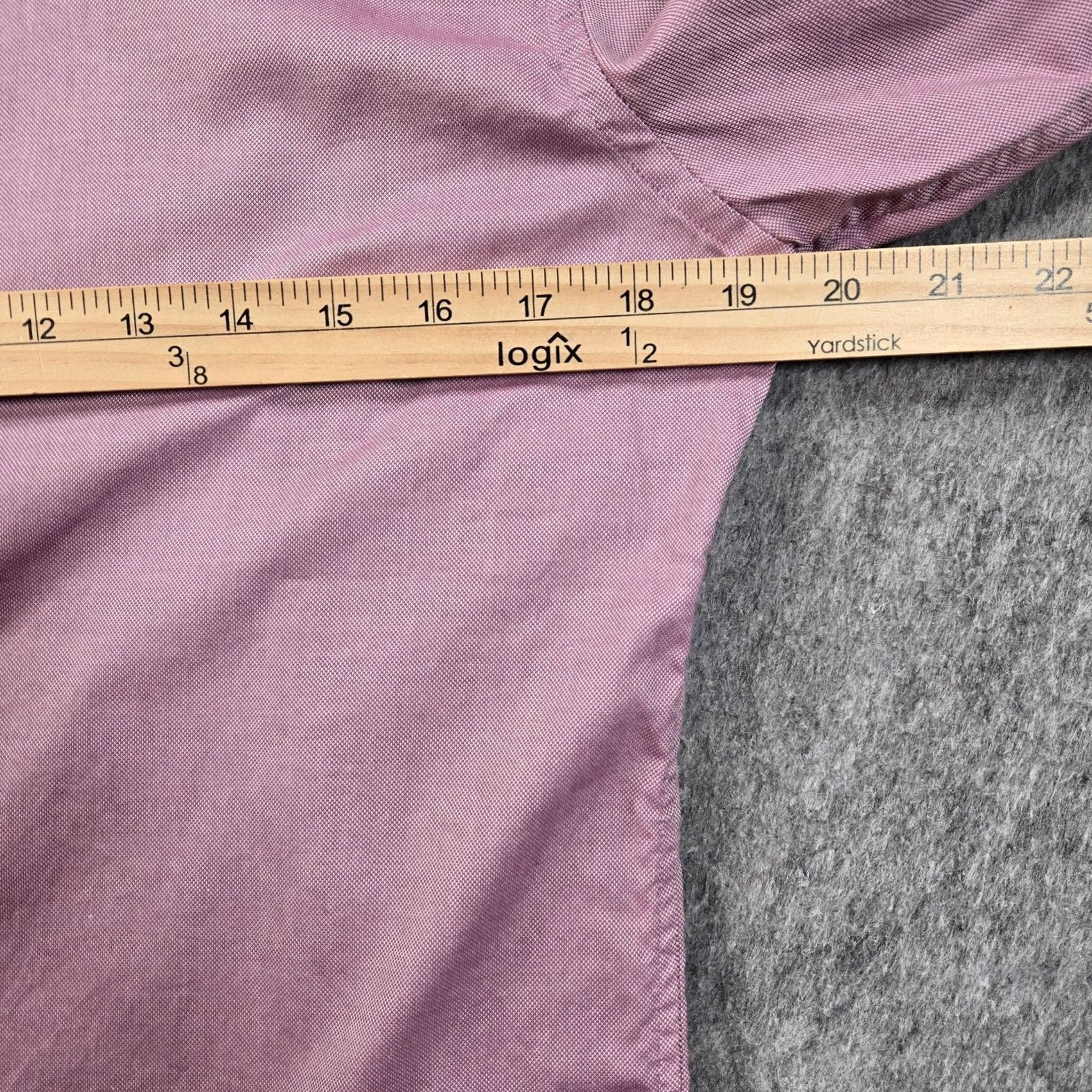 Banana Republic Banana Republic Dress Shirt Mens Medium Purple Solid Grant Fit Supima Cotton LS Size 40R - 6 Thumbnail