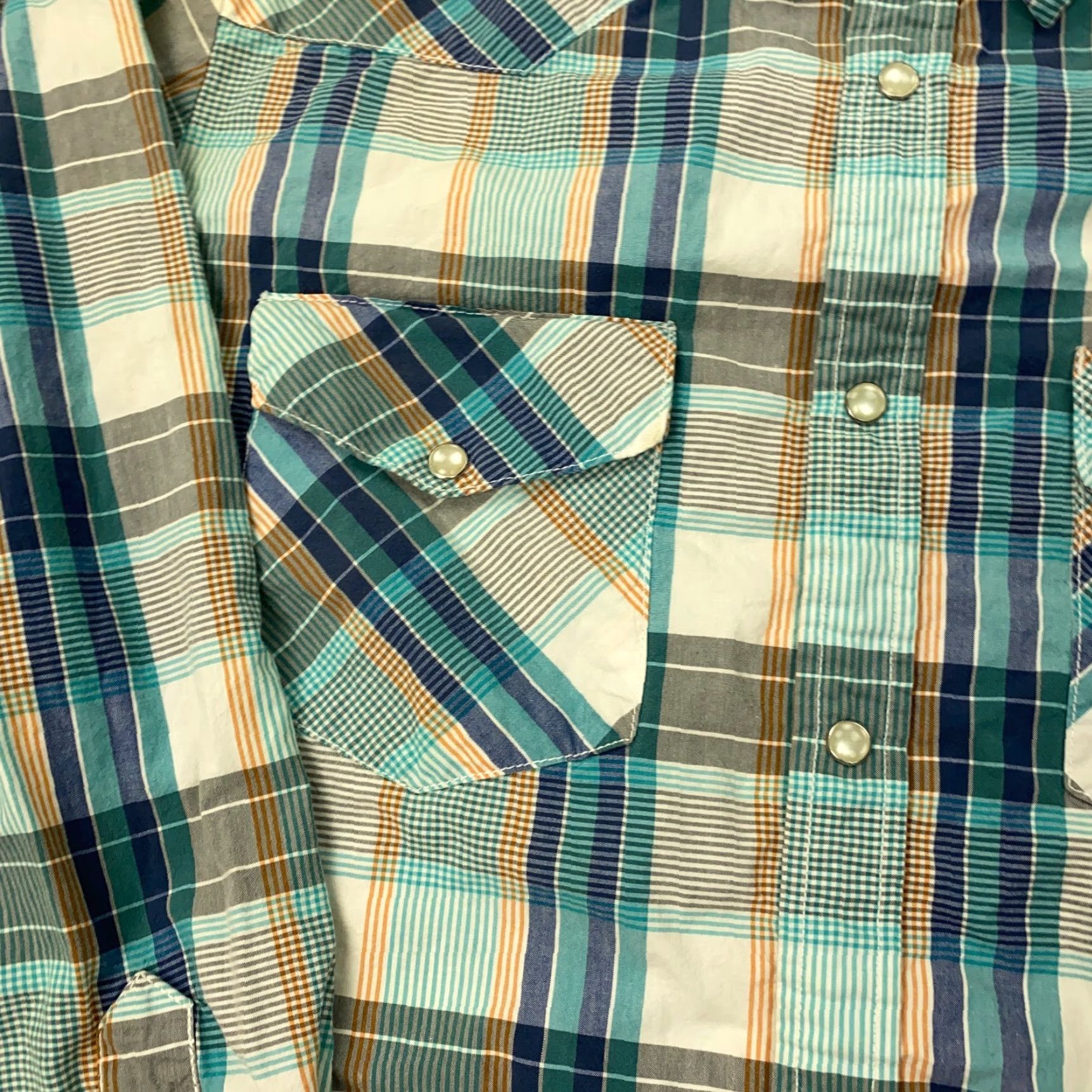 Vintage VINTAGE Big Mac Western Shirt Men Medium Blue Plaid Flannel Long Sleeve Pearl Snap Casual Workwear Size US M / EU 48-50 / 2 - 4 Thumbnail