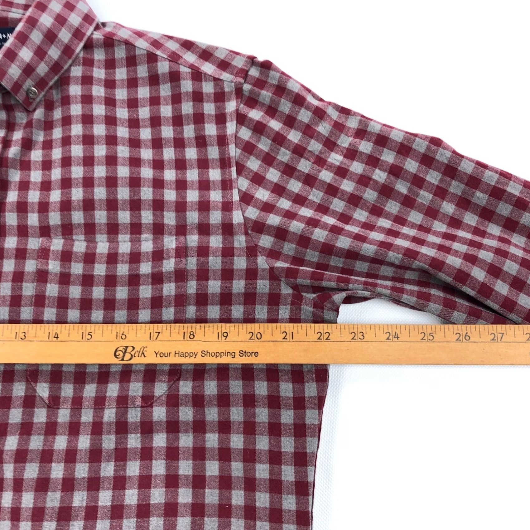 Mizzen+Main Mizzen + Main Button Shirt Mens M Trim Performance Flannel City Check Long Sleeve Red Autumn Spring Summer Size US M / EU 48-50 / 2 - 6 Thumbnail