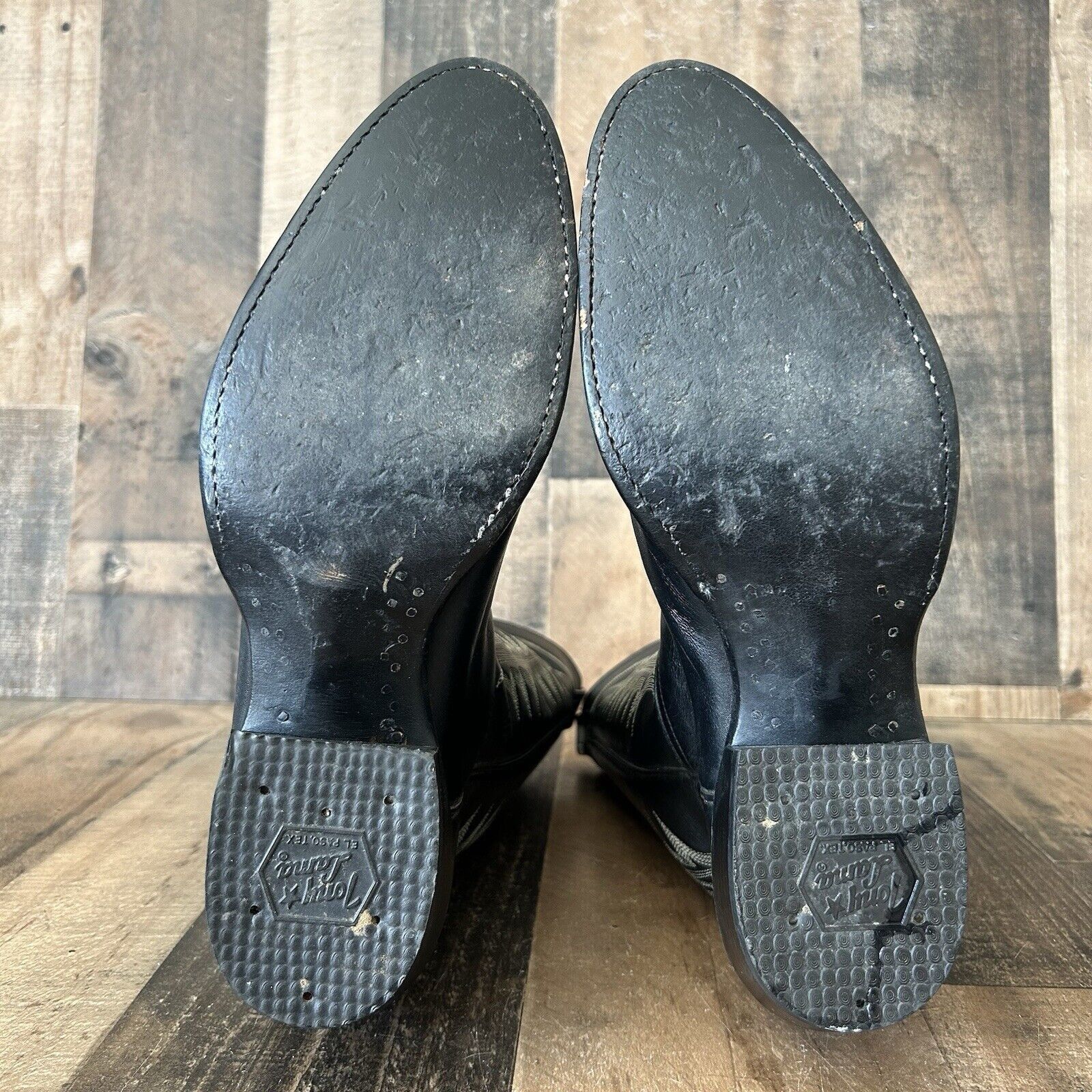 Tony Lama Tony Lama Vintage Classic Black Cowboy Boots Mens 11.5 D Size US 11.5 / EU 44-45 - 4 Thumbnail